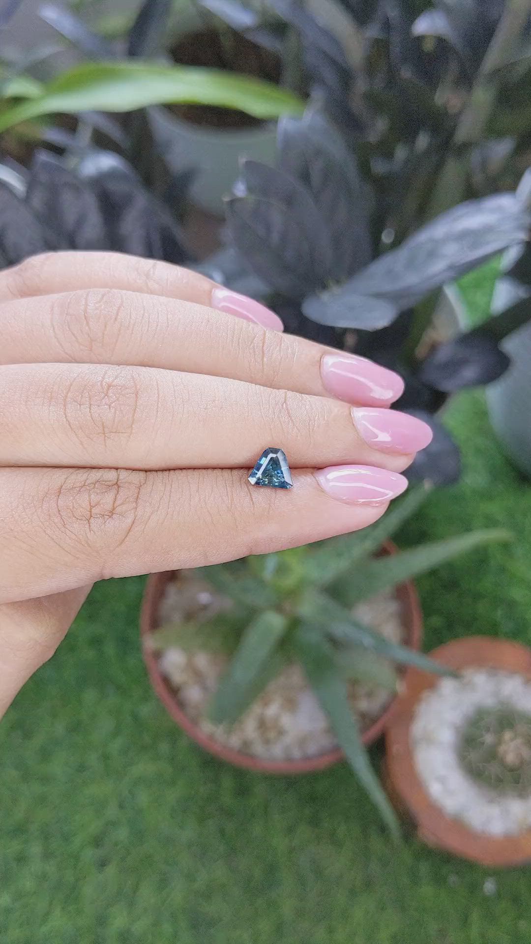 0.93 Ct. Greenish Blue Sapphire from Madagascar Size Video