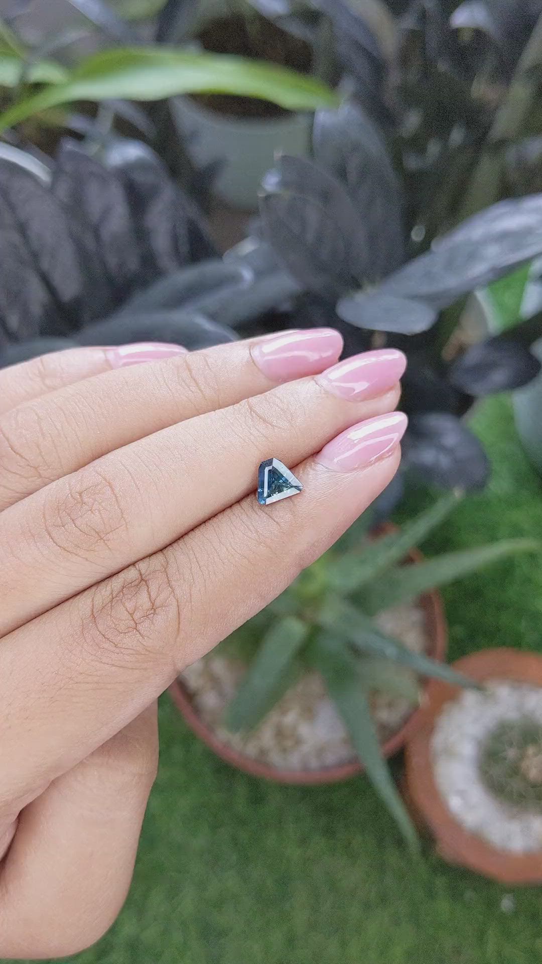 0.93 Ct. Greenish Blue Sapphire from Madagascar Size Video