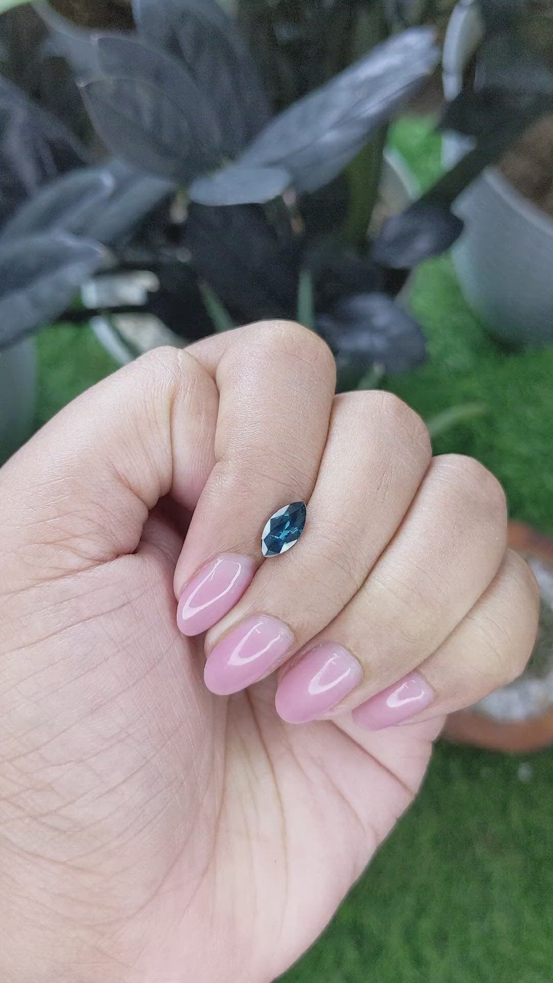 0.90 Ct. Greenish Blue Sapphire from Madagascar Size Video