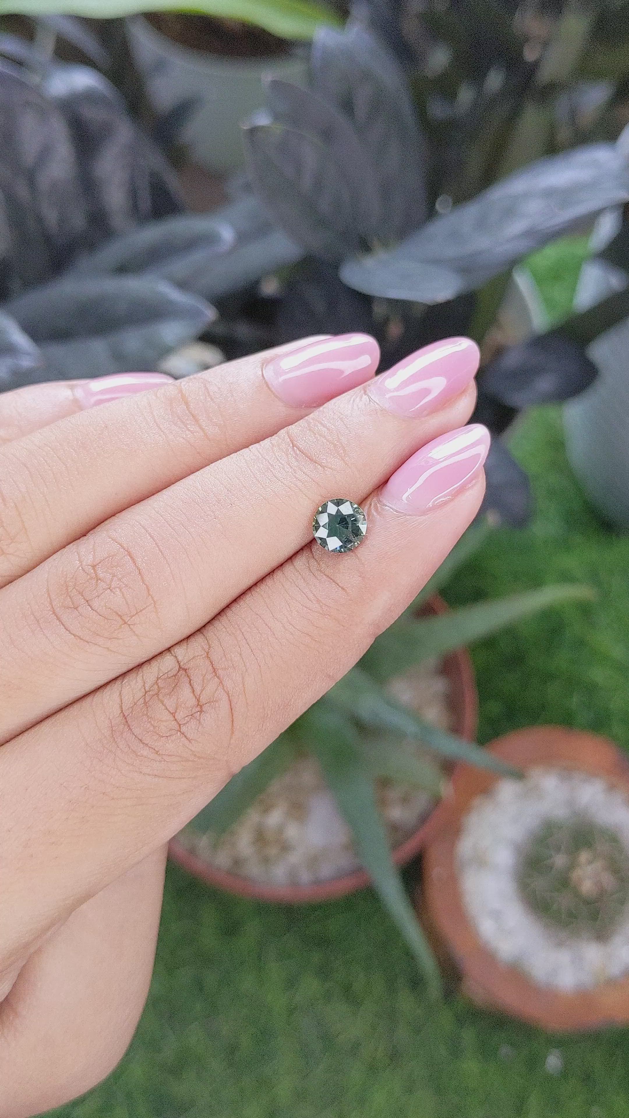1.03 Ct. Bluish Green Sapphire from Kenya Size Video