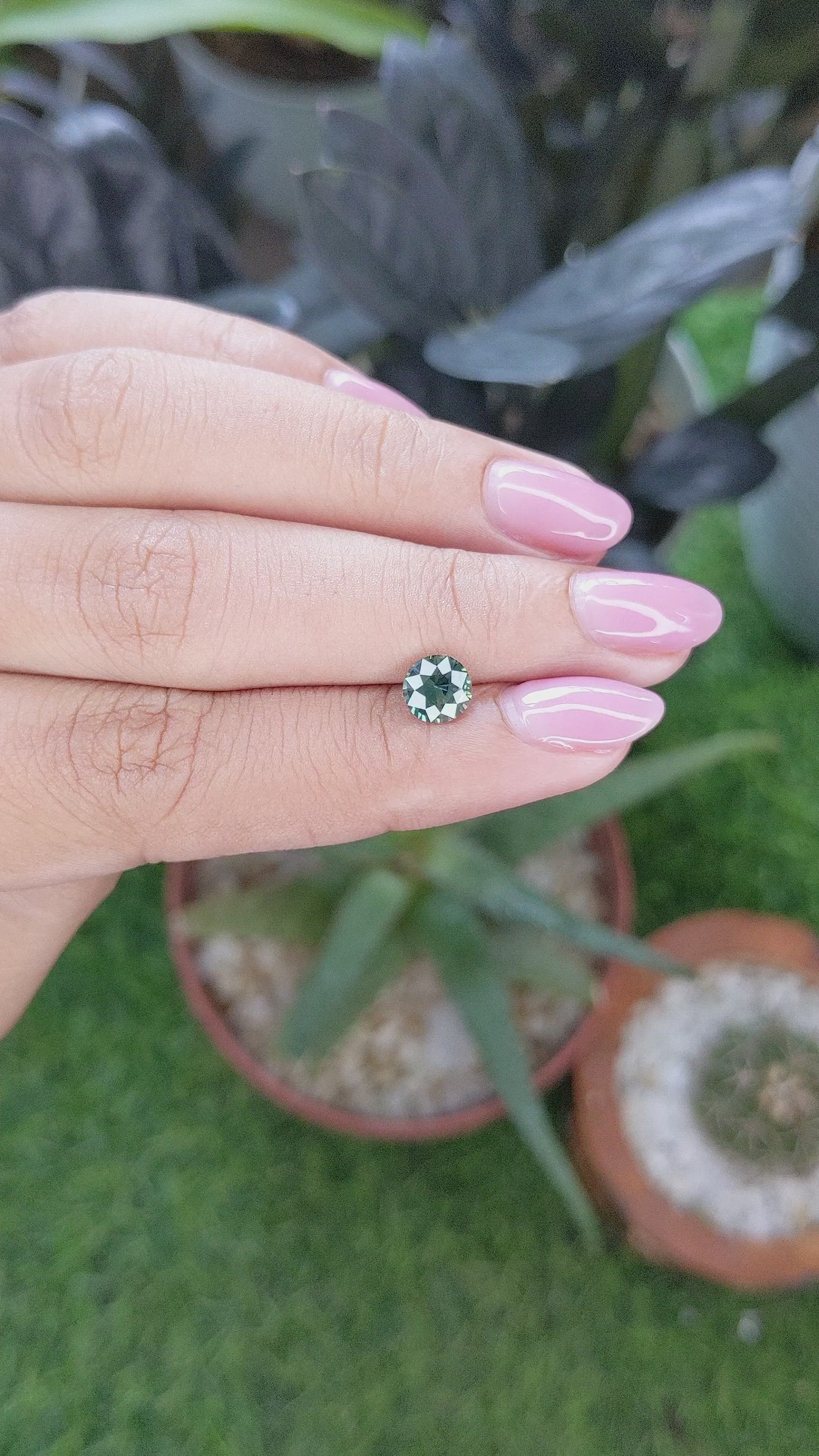1.03 Ct. Bluish Green Sapphire from Kenya Size Video