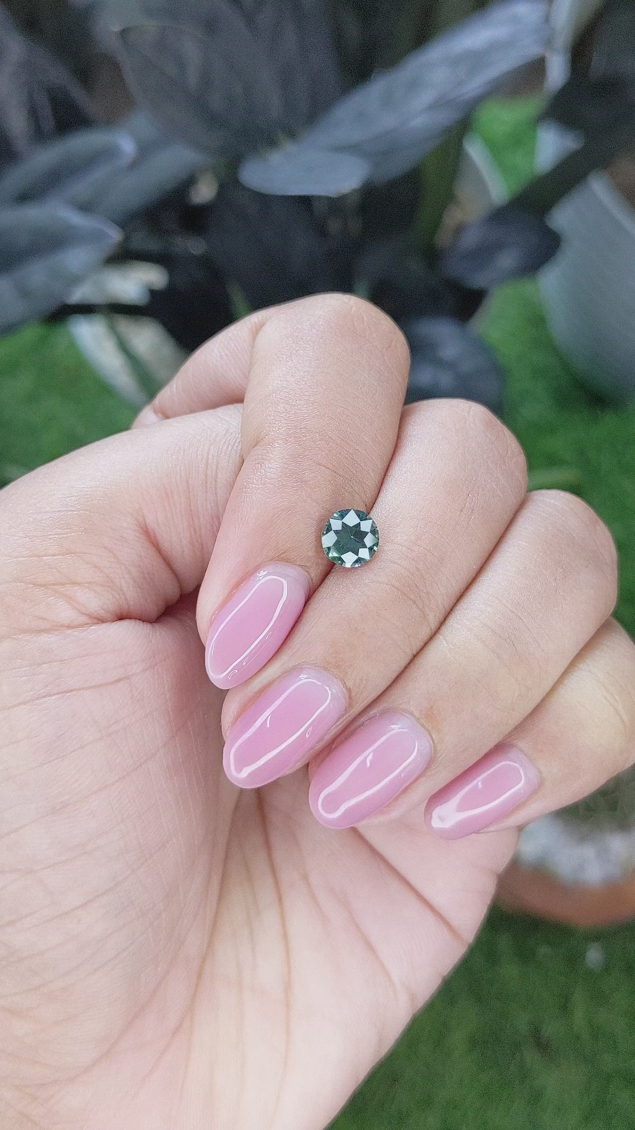 1.03 Ct. Bluish Green Sapphire from Kenya Size Video
