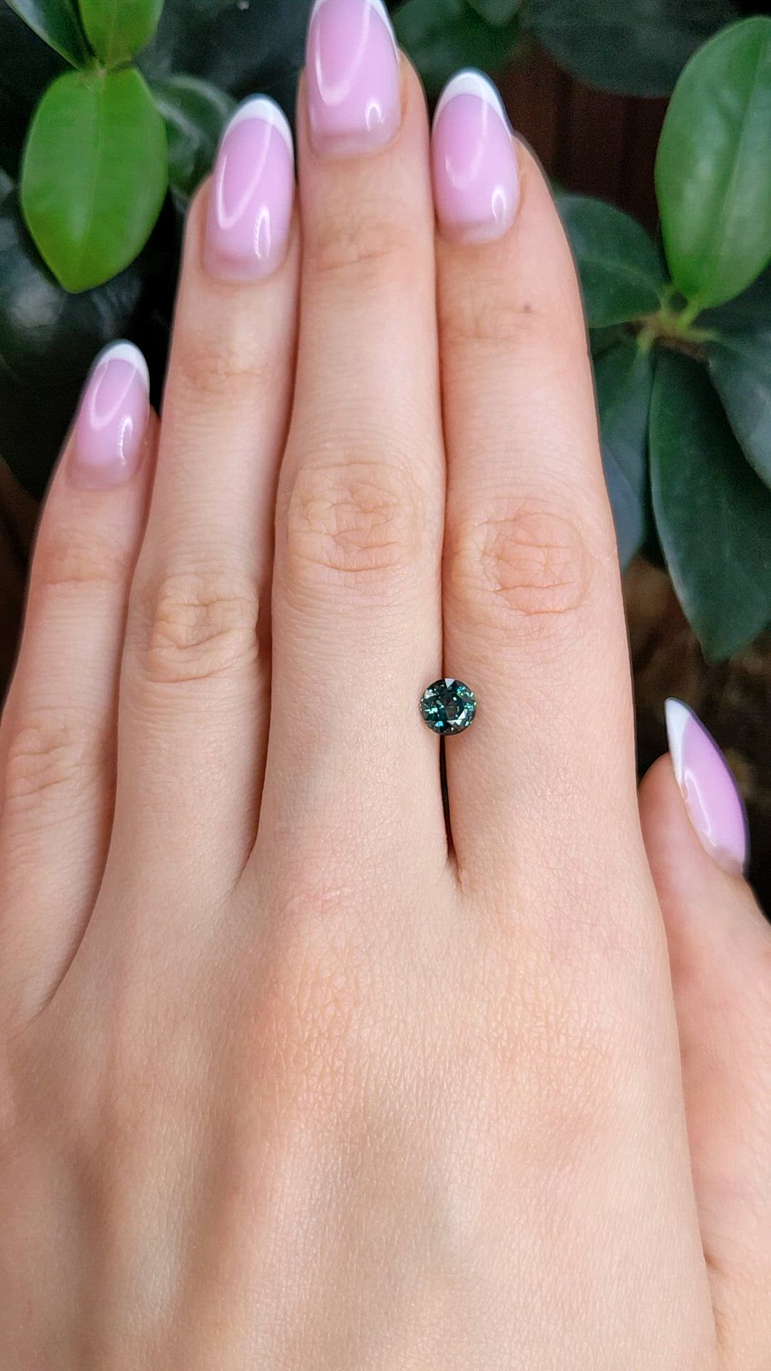 1.12 Ct. Bluish Green Sapphire from Montana Size Video