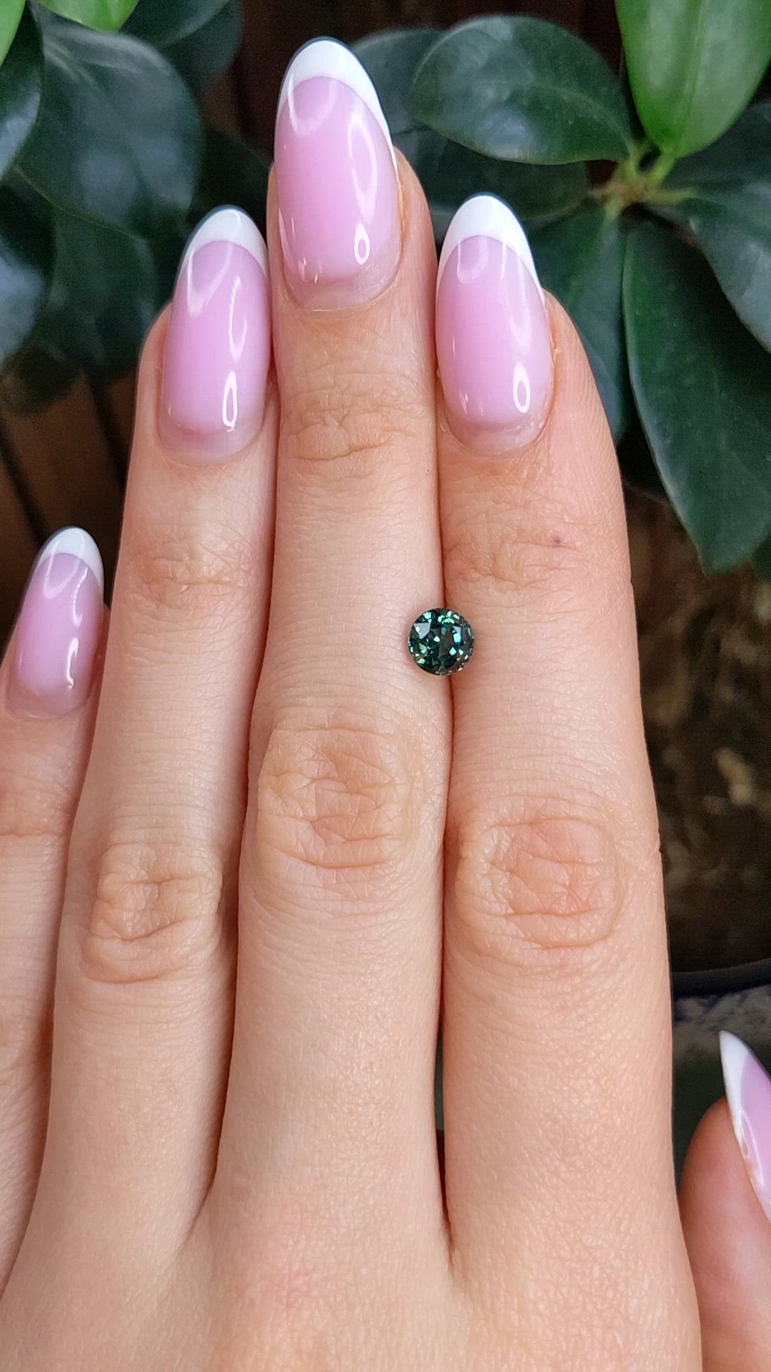 1.12 Ct. Bluish Green Sapphire from Montana Size Video