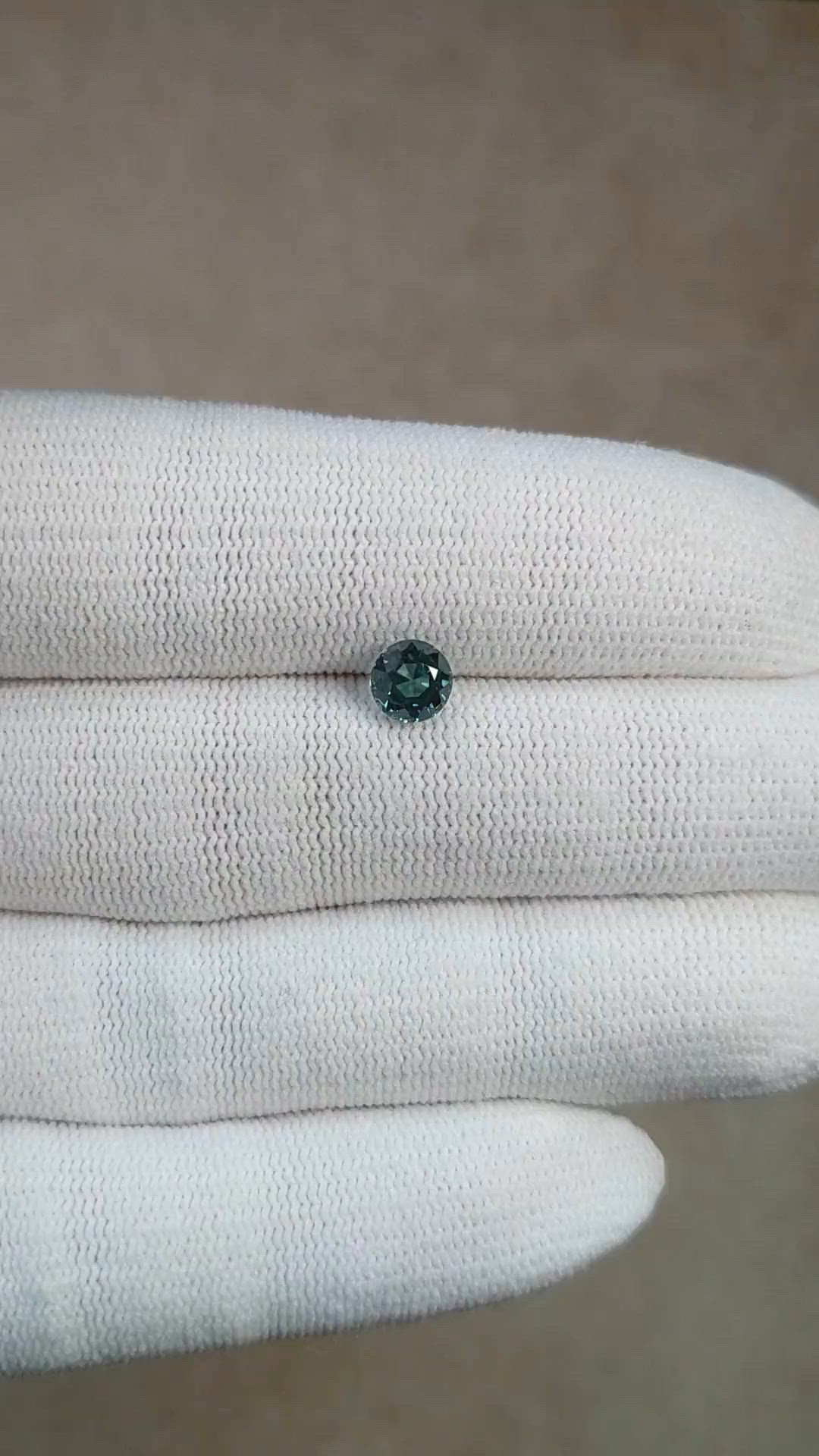 1.12 Ct. Bluish Green Sapphire from Montana Size Video