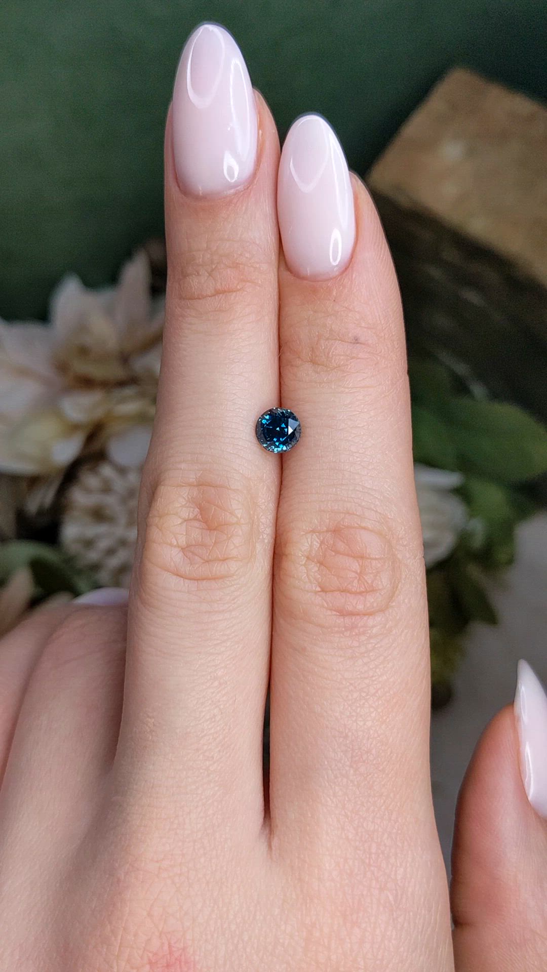 1.09 Ct. Greenish Blue Sapphire from Montana Size Video