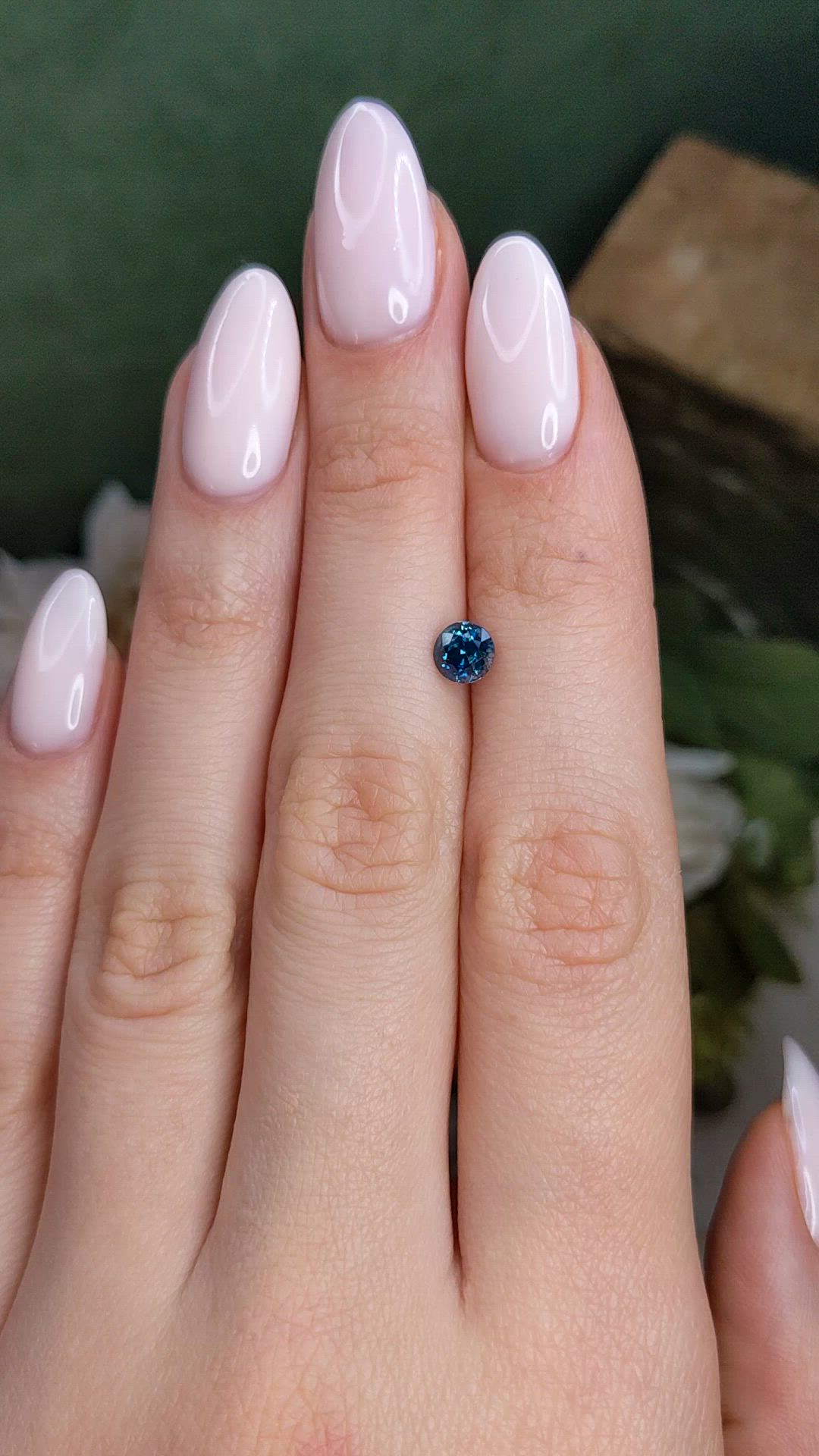 0.92 Ct. Greenish Blue Sapphire from Montana Size Video