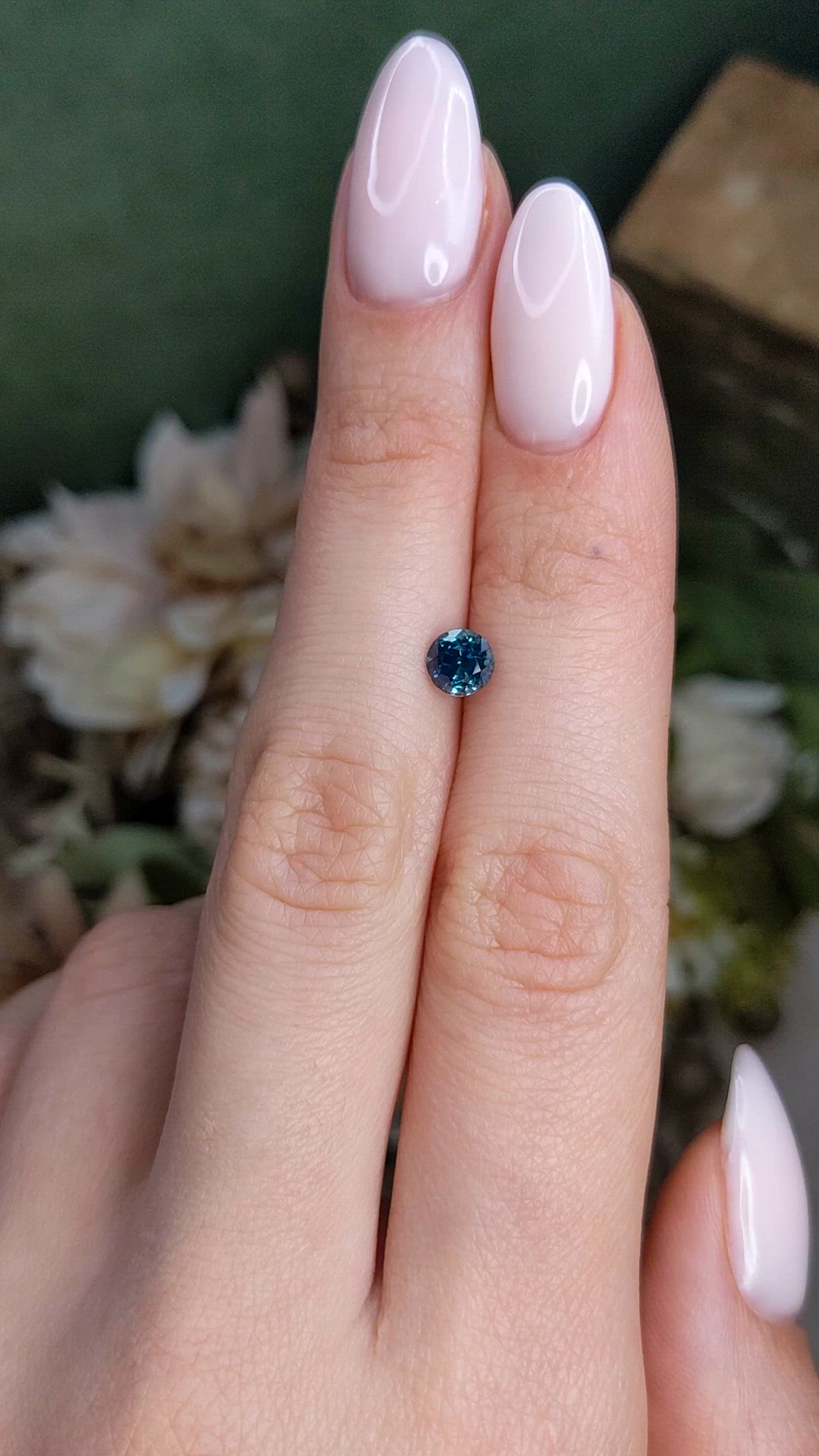 0.92 Ct. Greenish Blue Sapphire from Montana Size Video