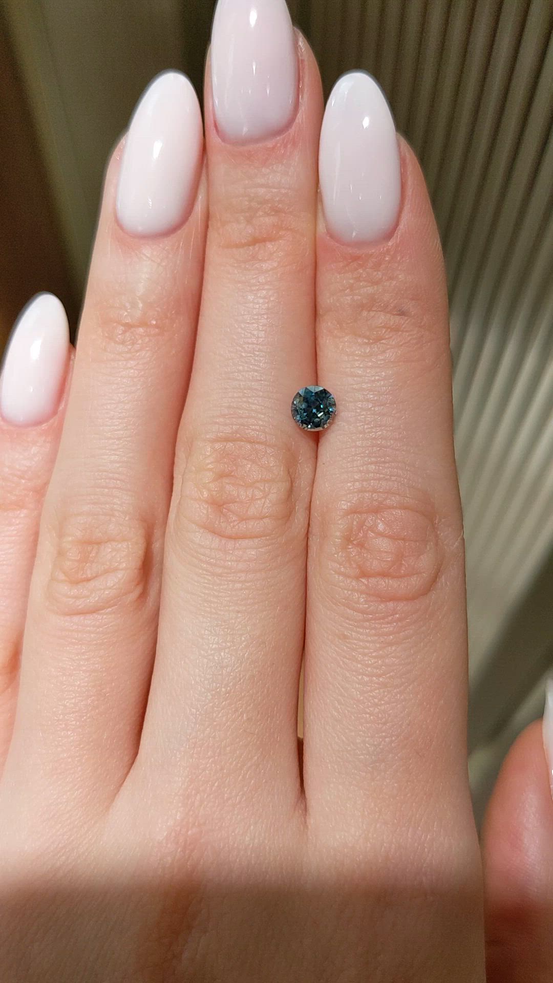 0.93 Ct. Greenish Blue Sapphire from Montana Size Video
