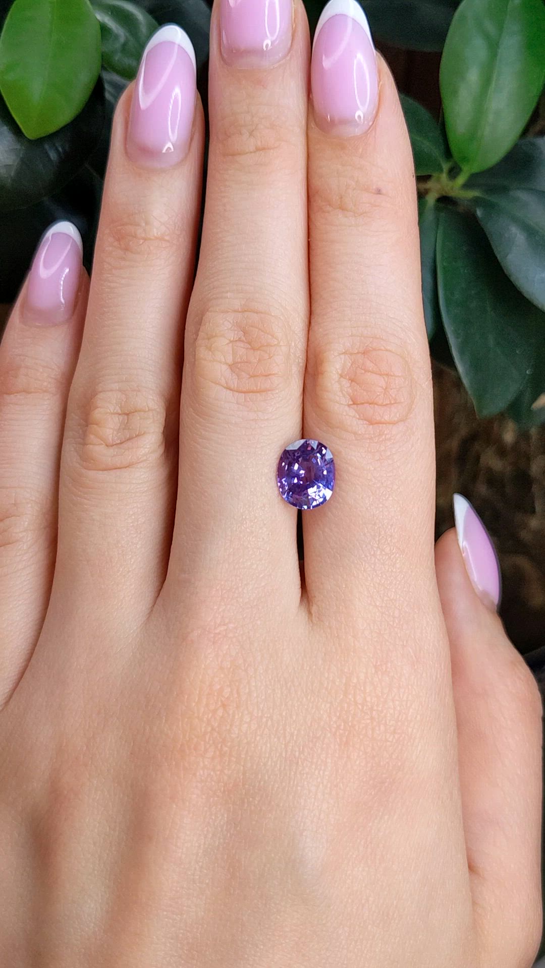 3.15 Ct. Pinkish Purple Sapphire from Madagascar Size Video