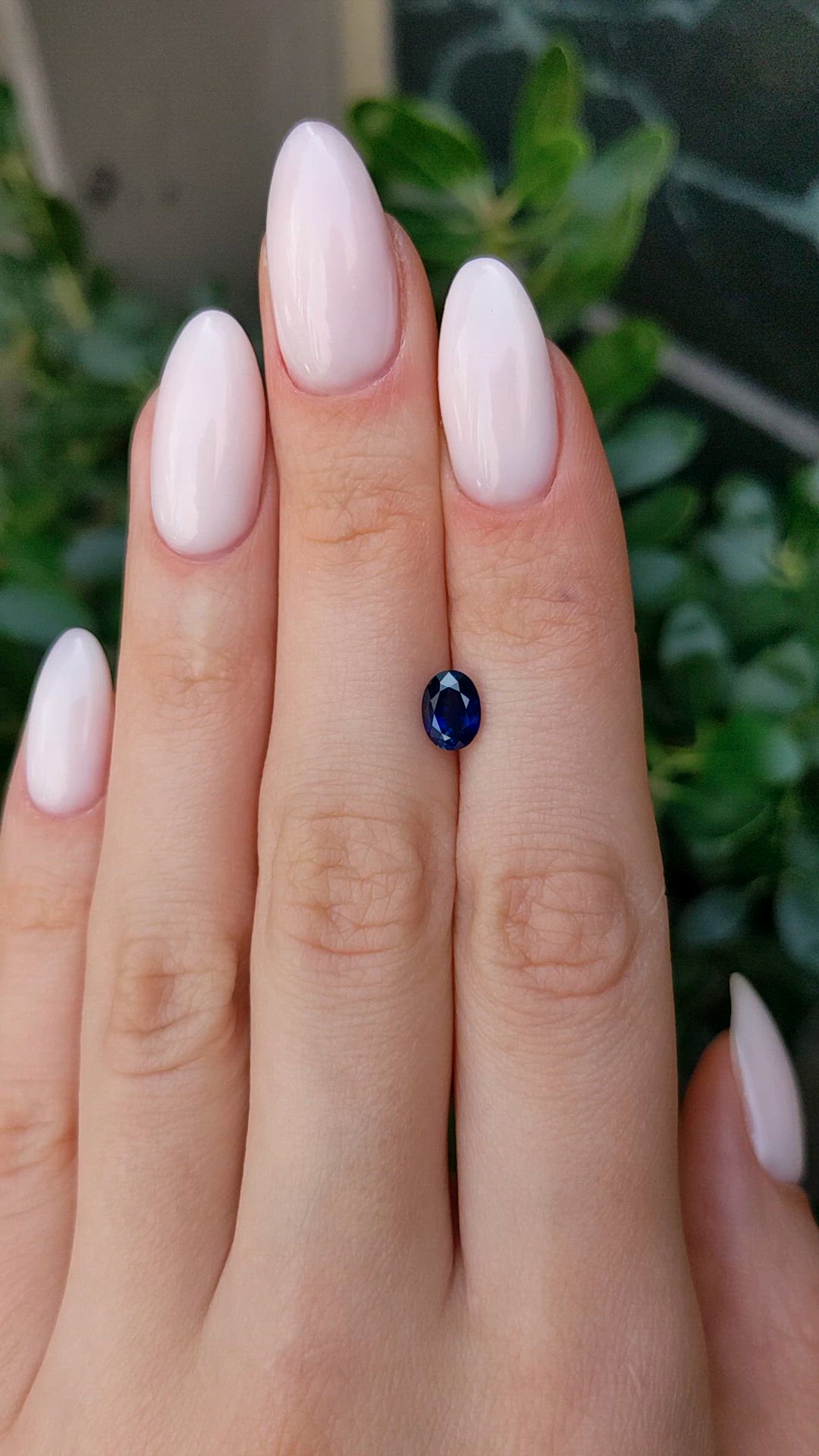 1.11 Ct. Blue Sapphire from Ceylon (Sri Lanka) Size Video