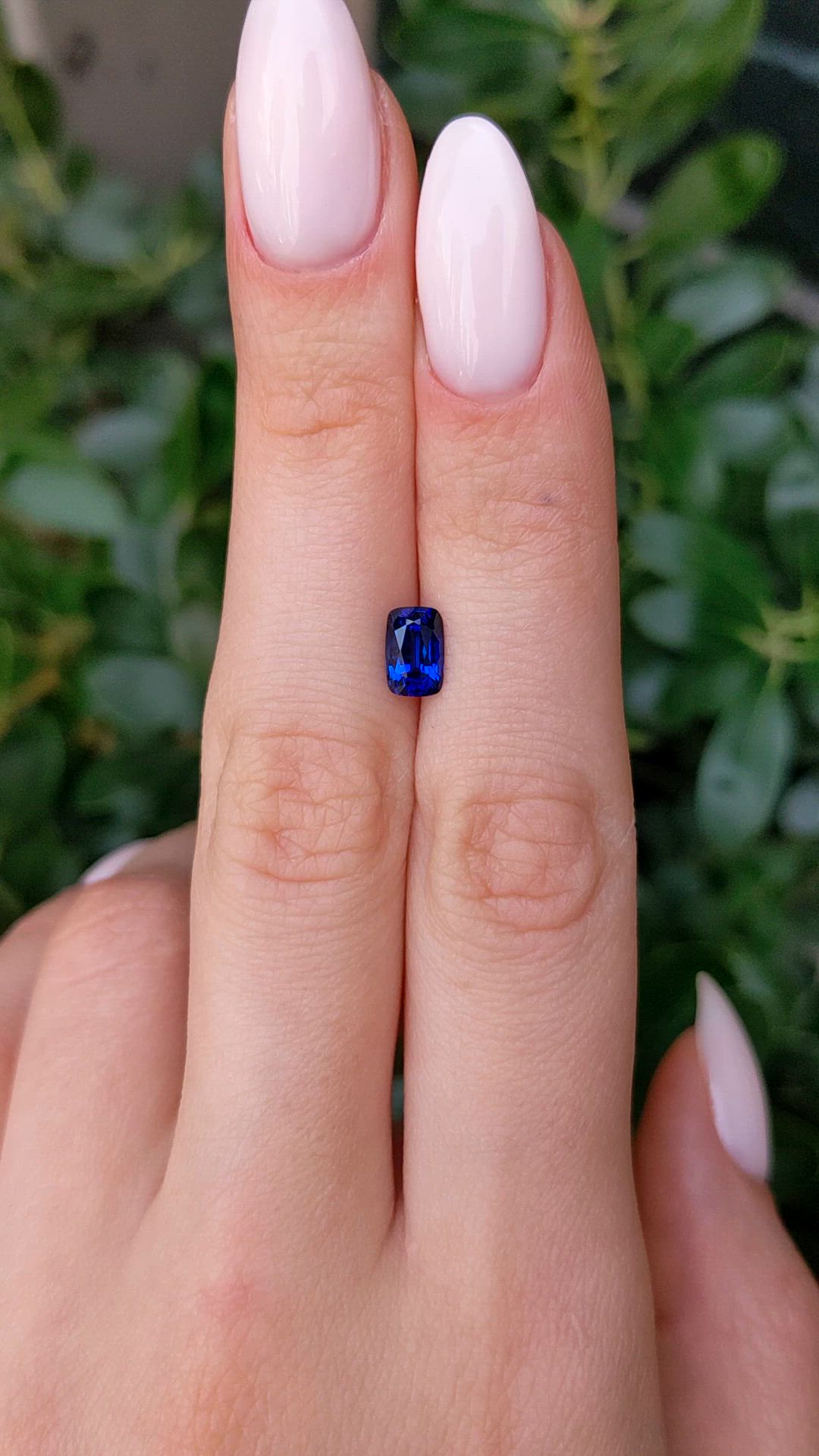 1.29 Ct. Blue Sapphire from Ceylon (Sri Lanka) Size Video