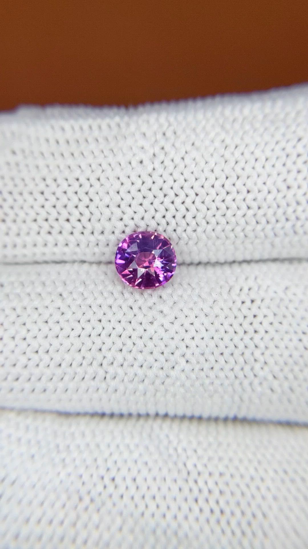 1.06 Ct. Pinkish Purple Sapphire from Ceylon (Sri Lanka) Size Video
