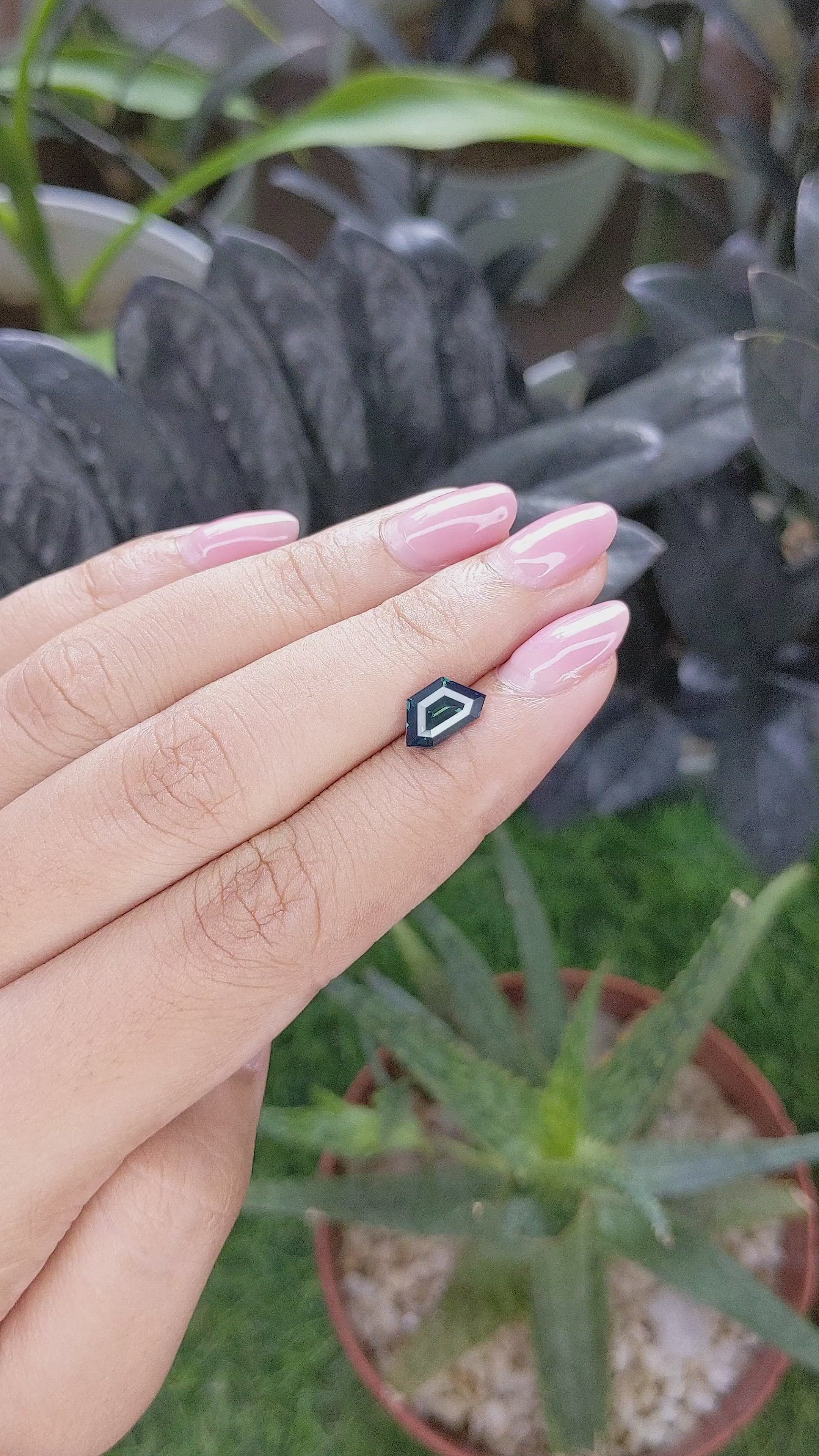 1.72 Ct. Bluish Green Sapphire from Madagascar Size Video