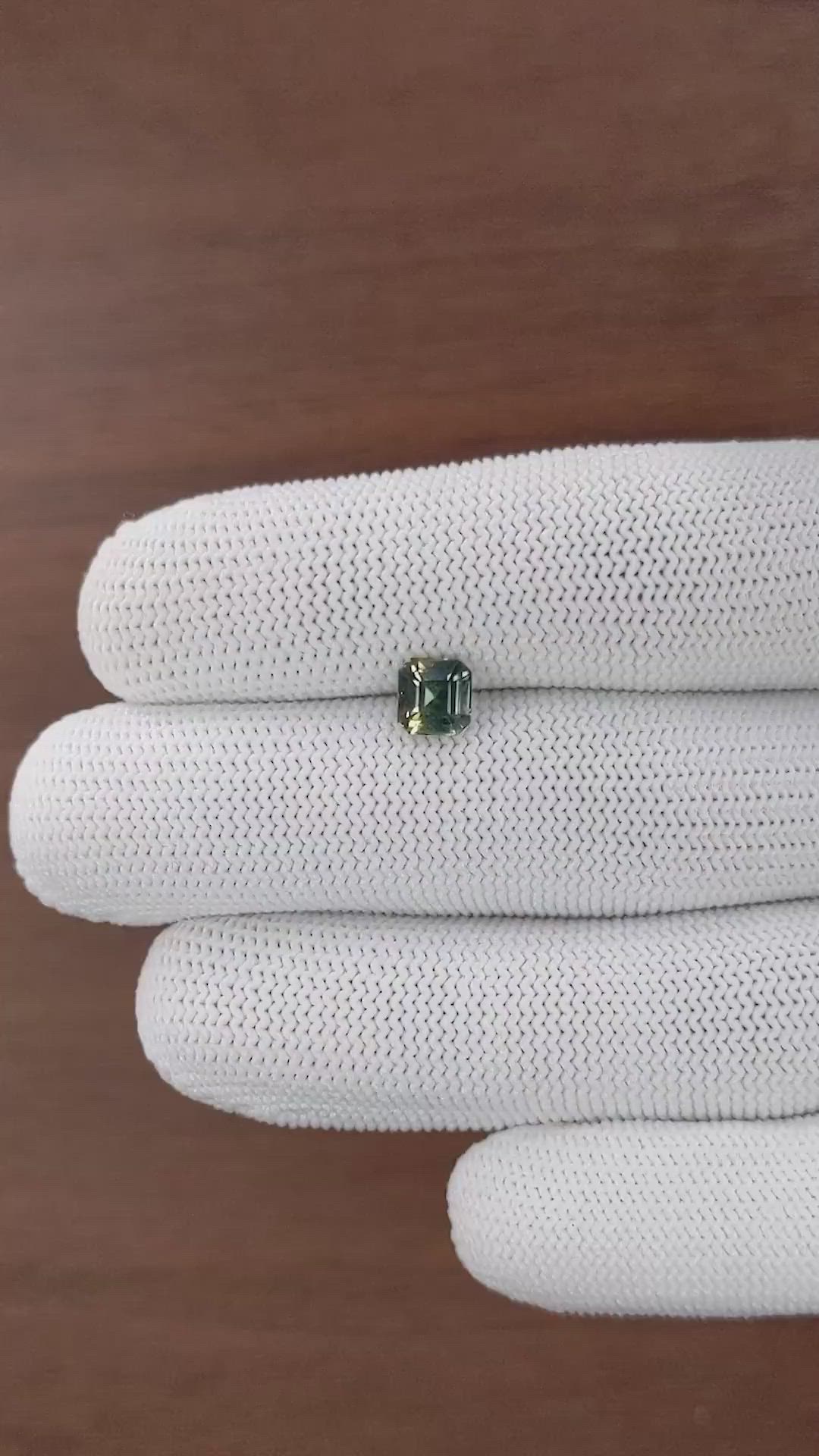 1.43 Ct. Bluish Green Sapphire from Madagascar Size Video