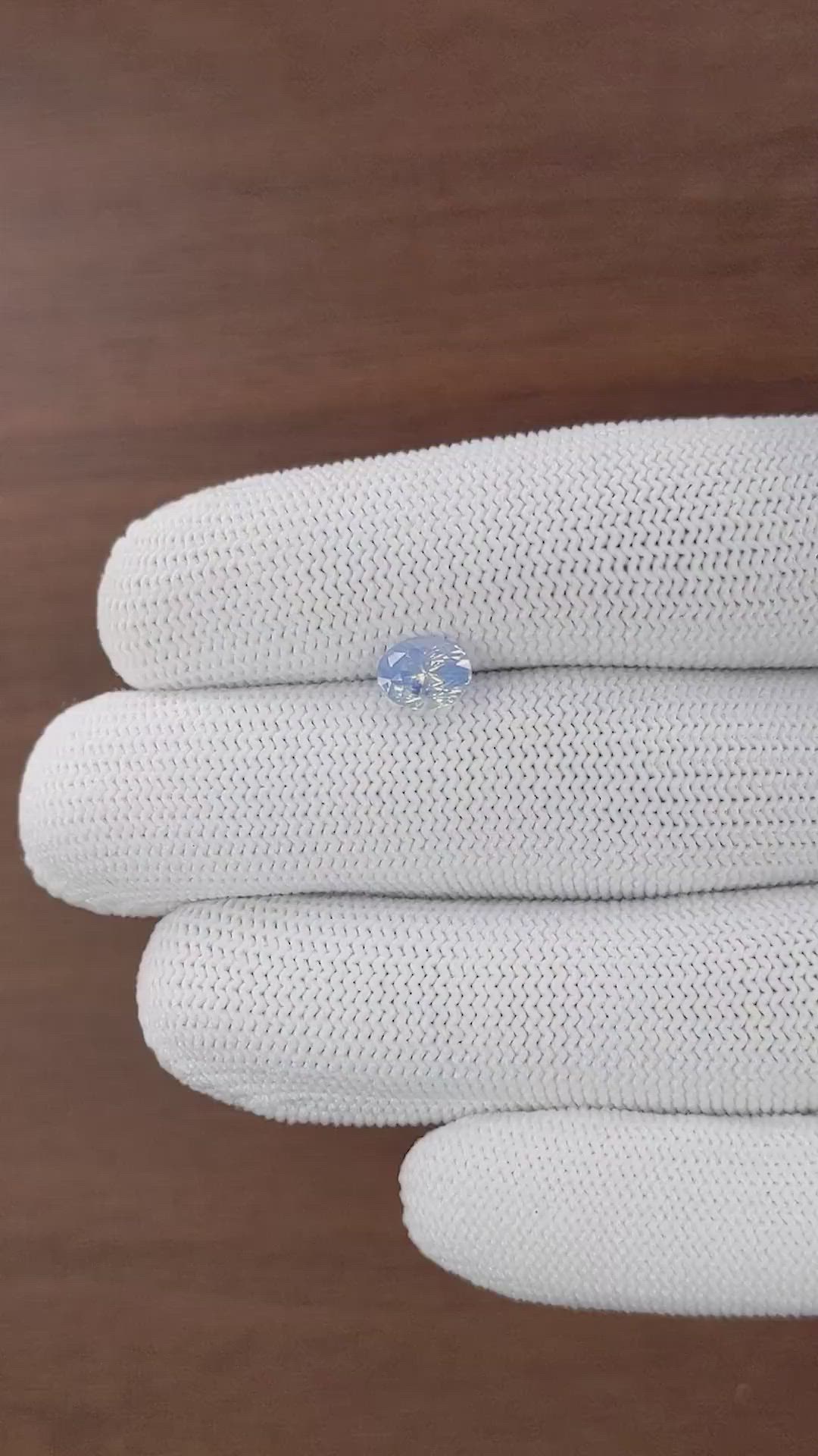 1.58 Ct. Blue Opalescence Sapphire from Ceylon (Sri Lanka) Size Video