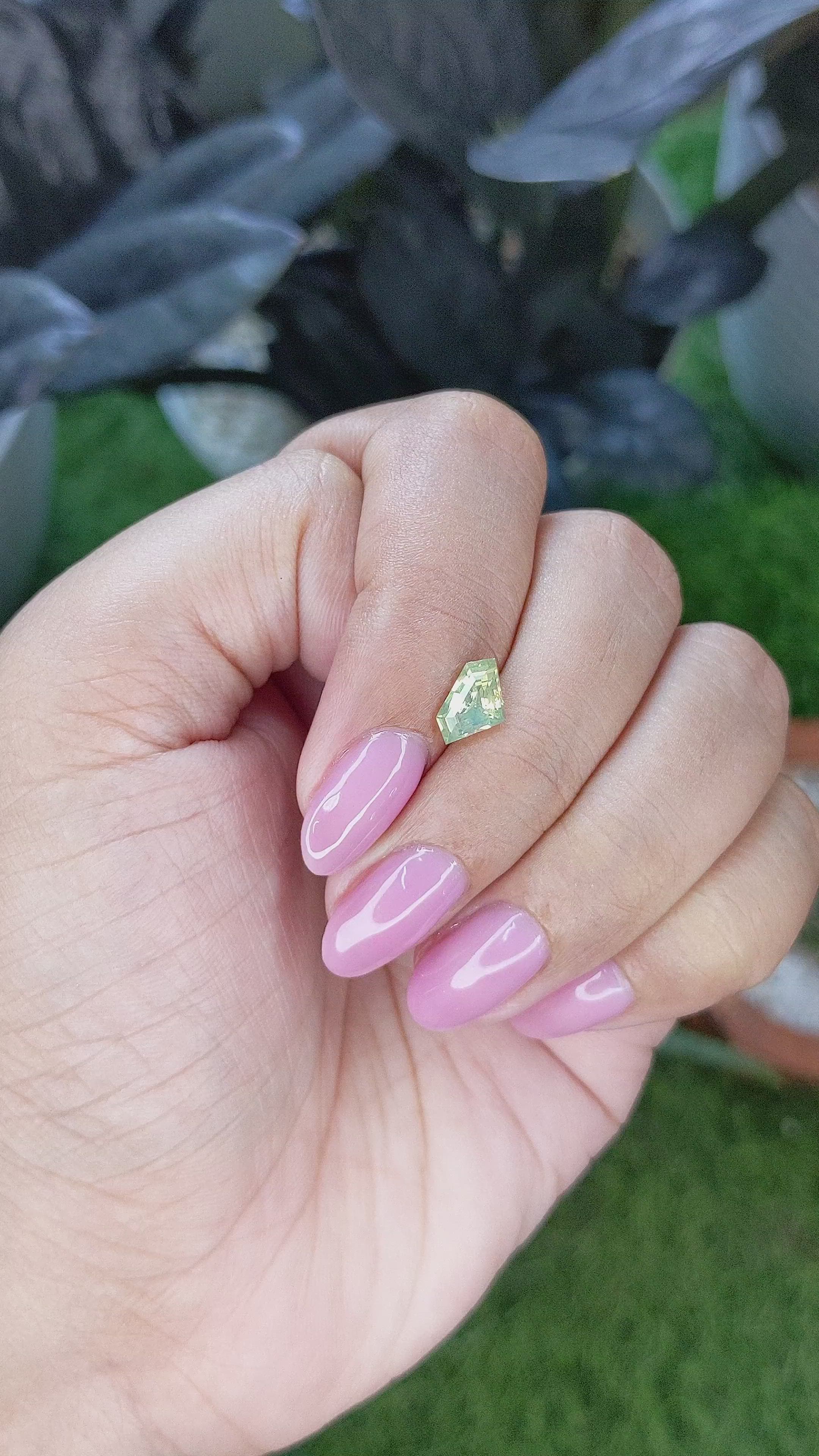 1.03 Ct. Yellowish Green Sapphire from Madagascar Size Video