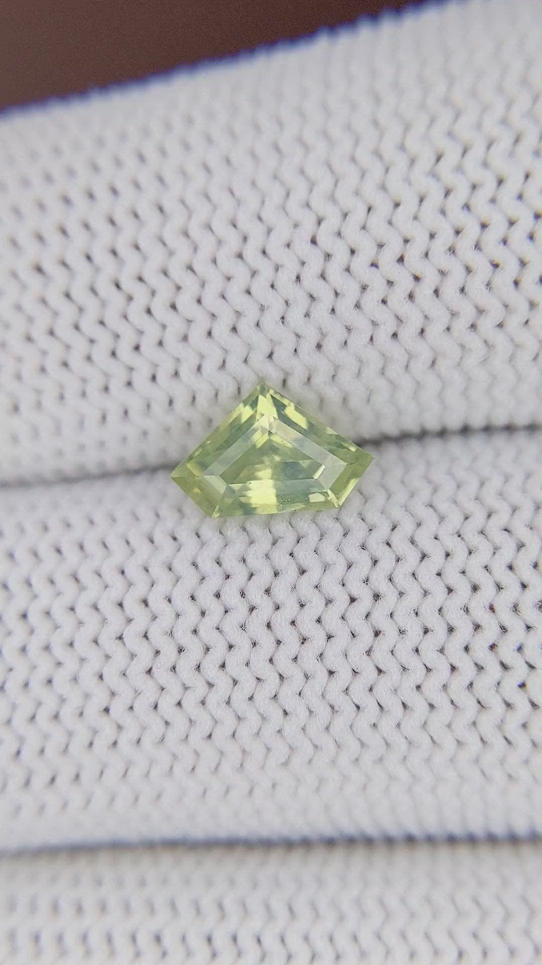 1.03 Ct. Yellowish Green Sapphire from Madagascar Size Video