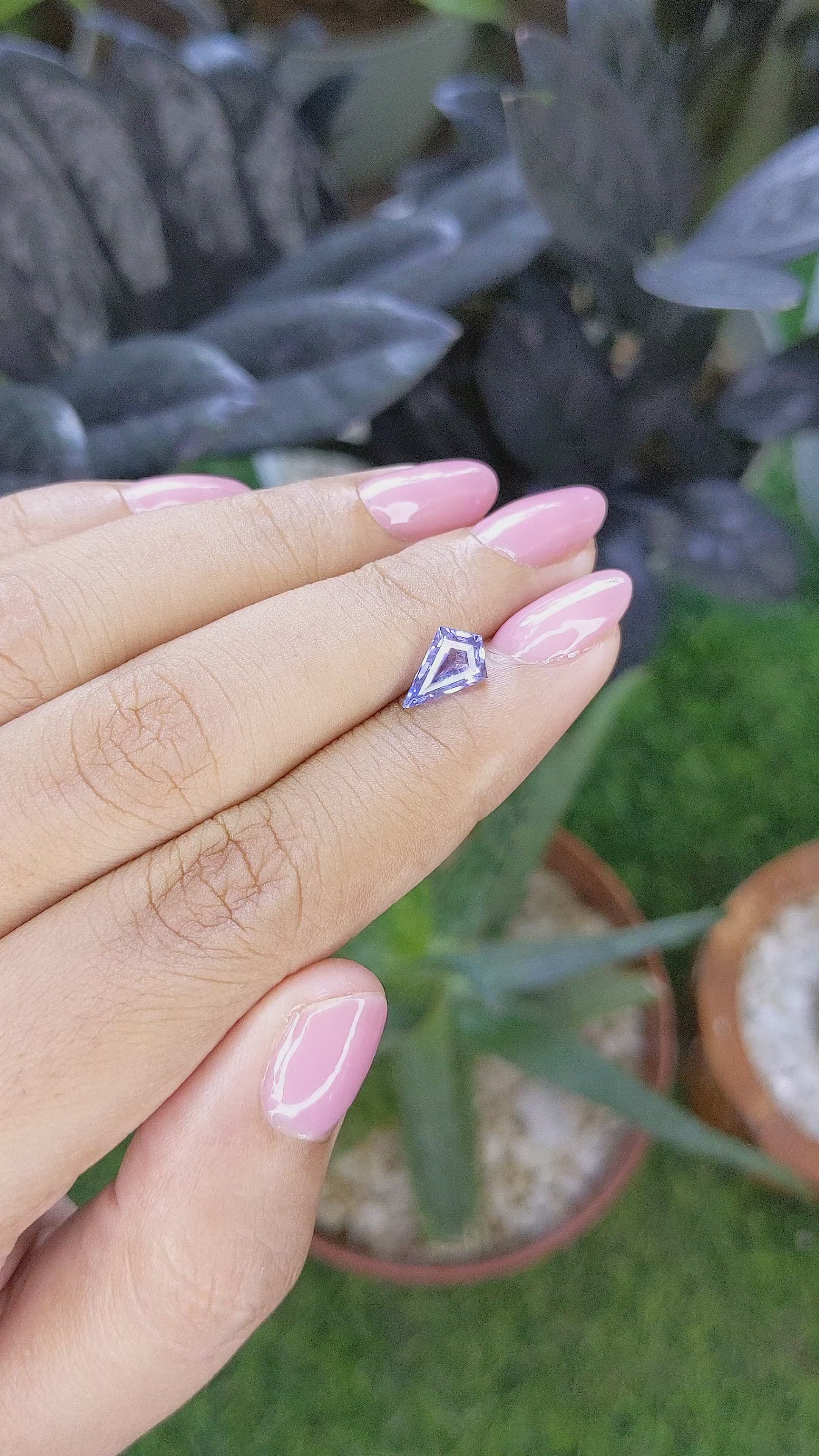 1.63 Ct. Purplish Blue Sapphire from Ceylon (Sri Lanka) Size Video