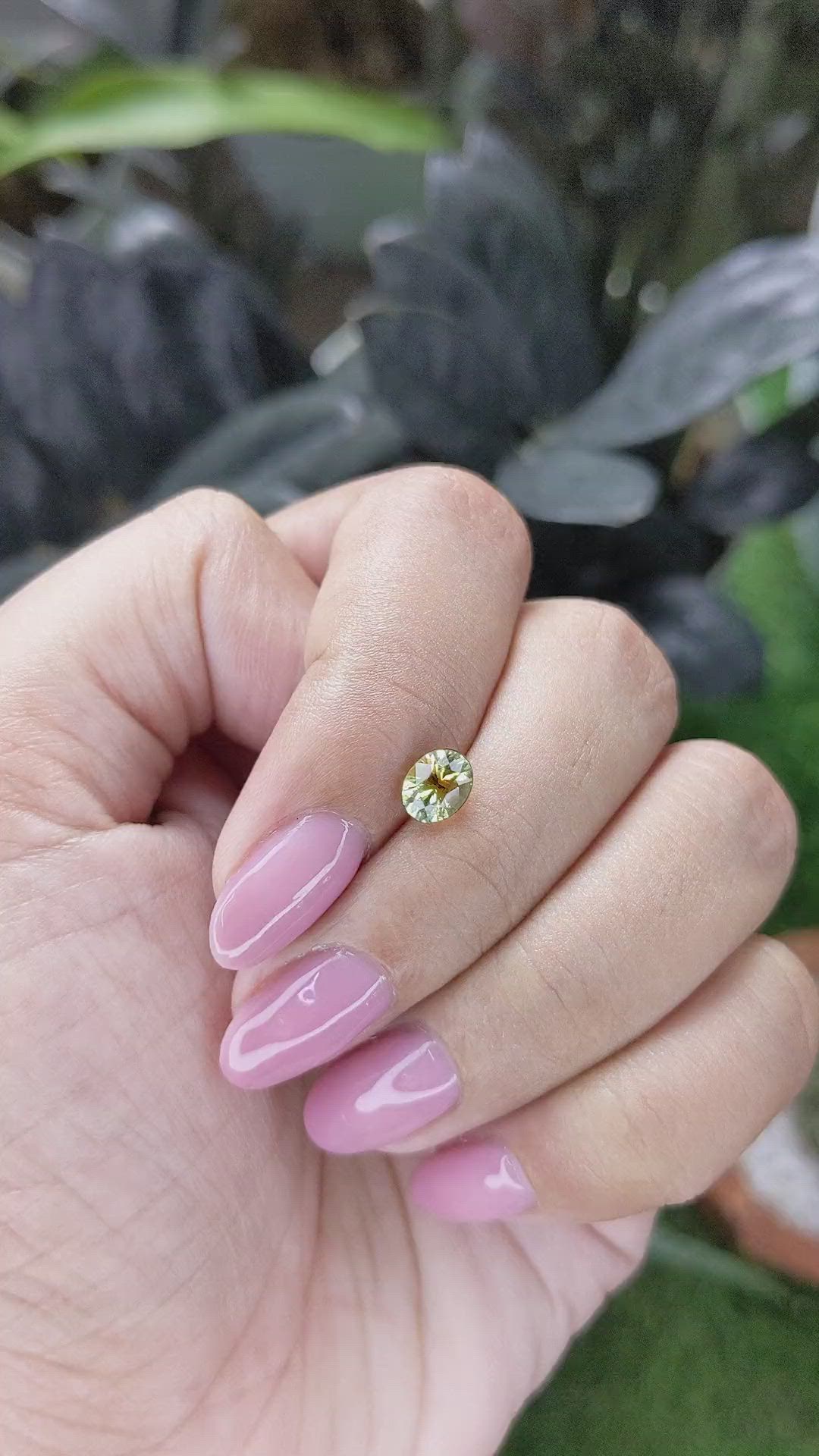 1.02 Ct. Greenish Yellow Sapphire from Ceylon (Sri Lanka) Size Video