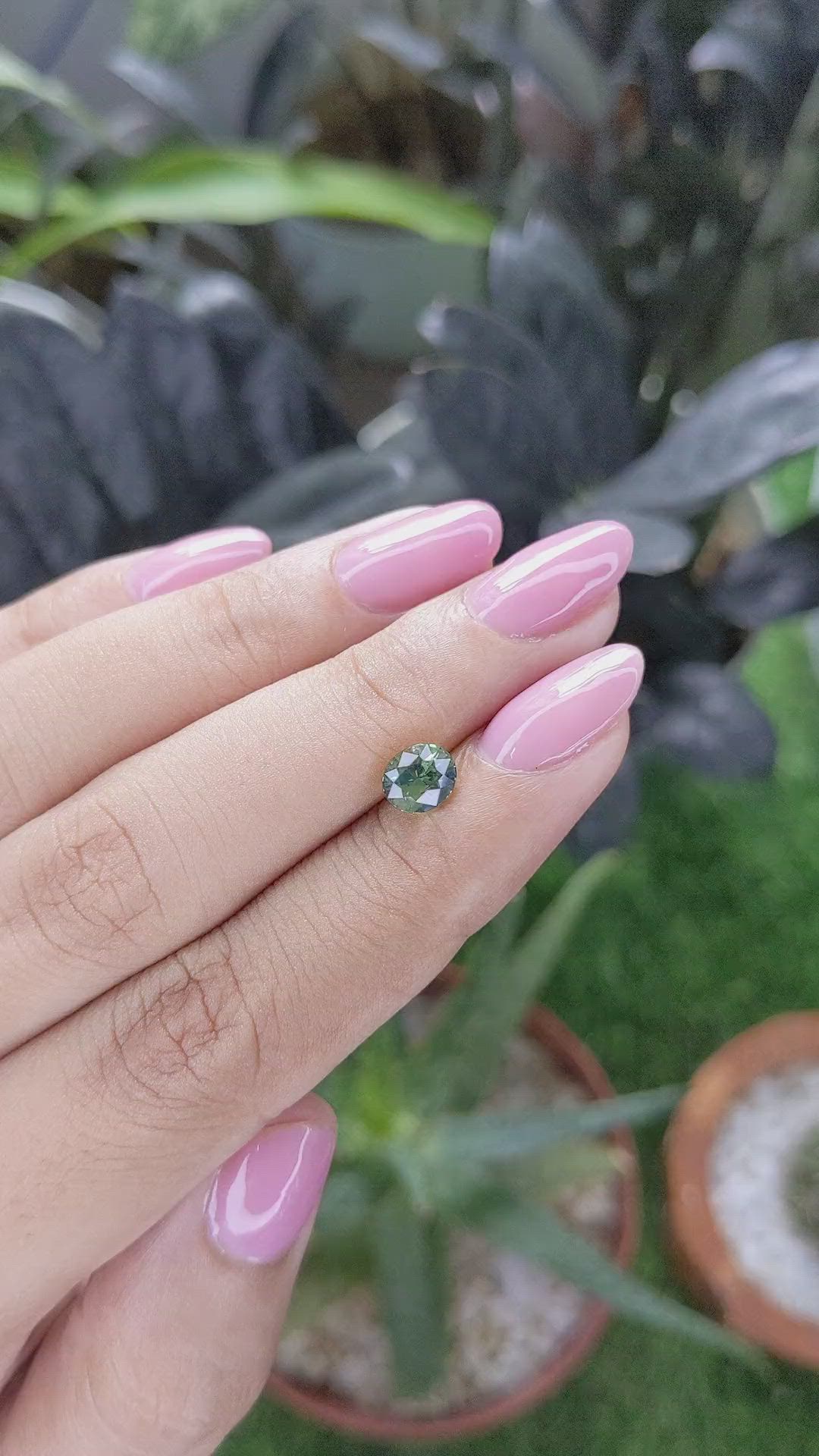 1.09 Ct. Bluish Green Sapphire from Ceylon (Sri Lanka) Size Video