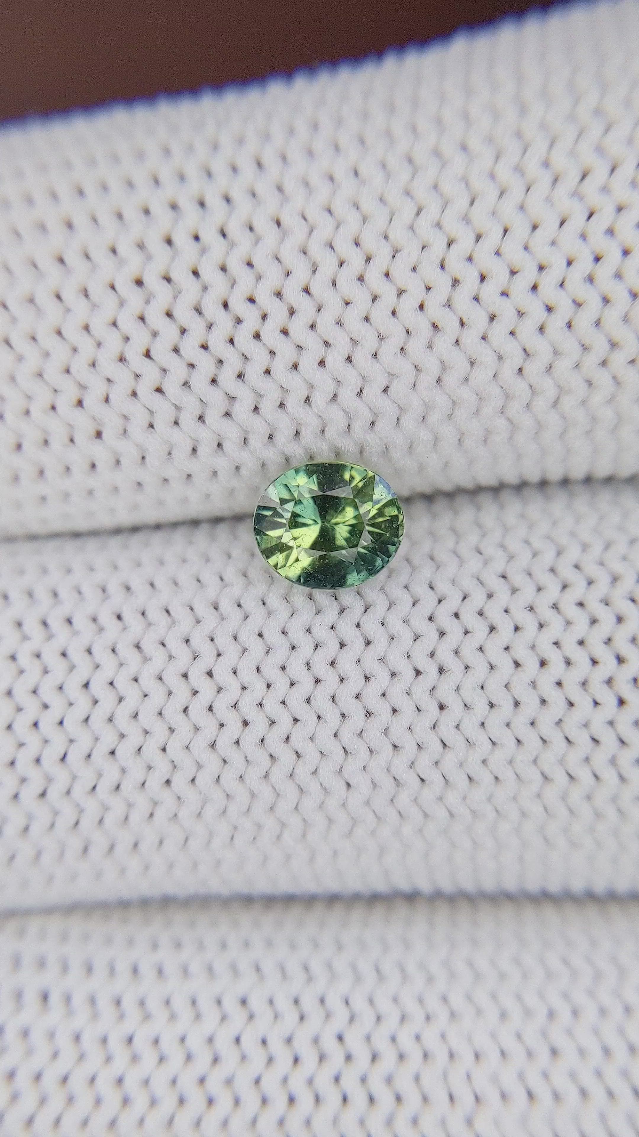 1.09 Ct. Bluish Green Sapphire from Ceylon (Sri Lanka) Size Video