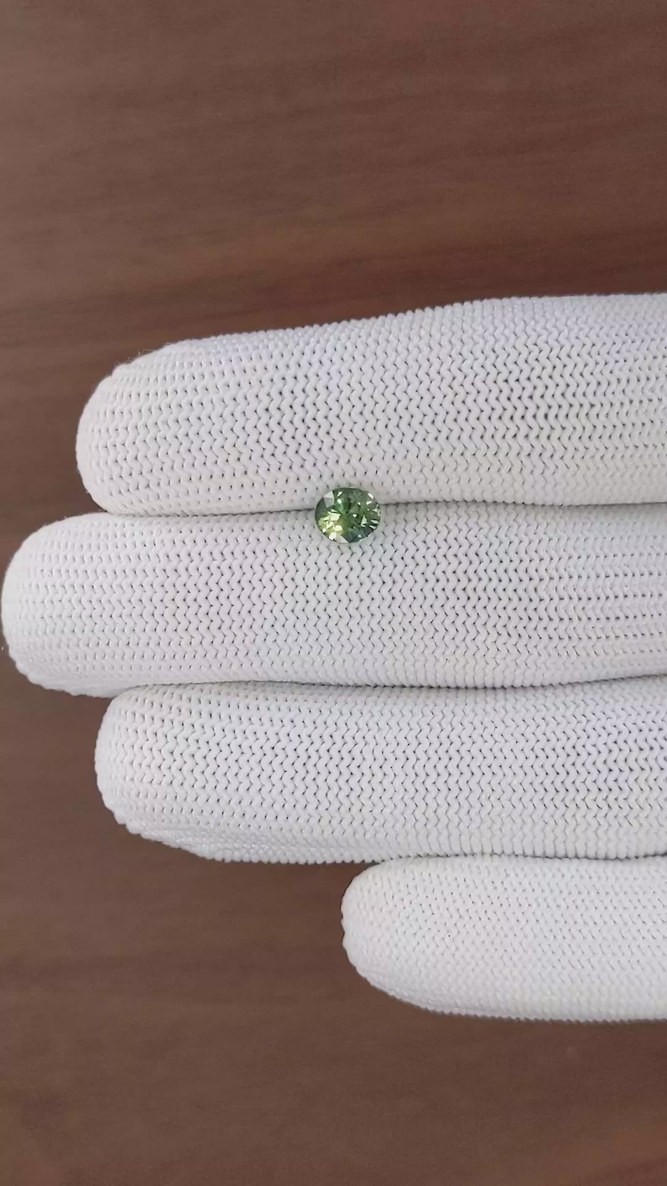 1.09 Ct. Bluish Green Sapphire from Ceylon (Sri Lanka) Size Video
