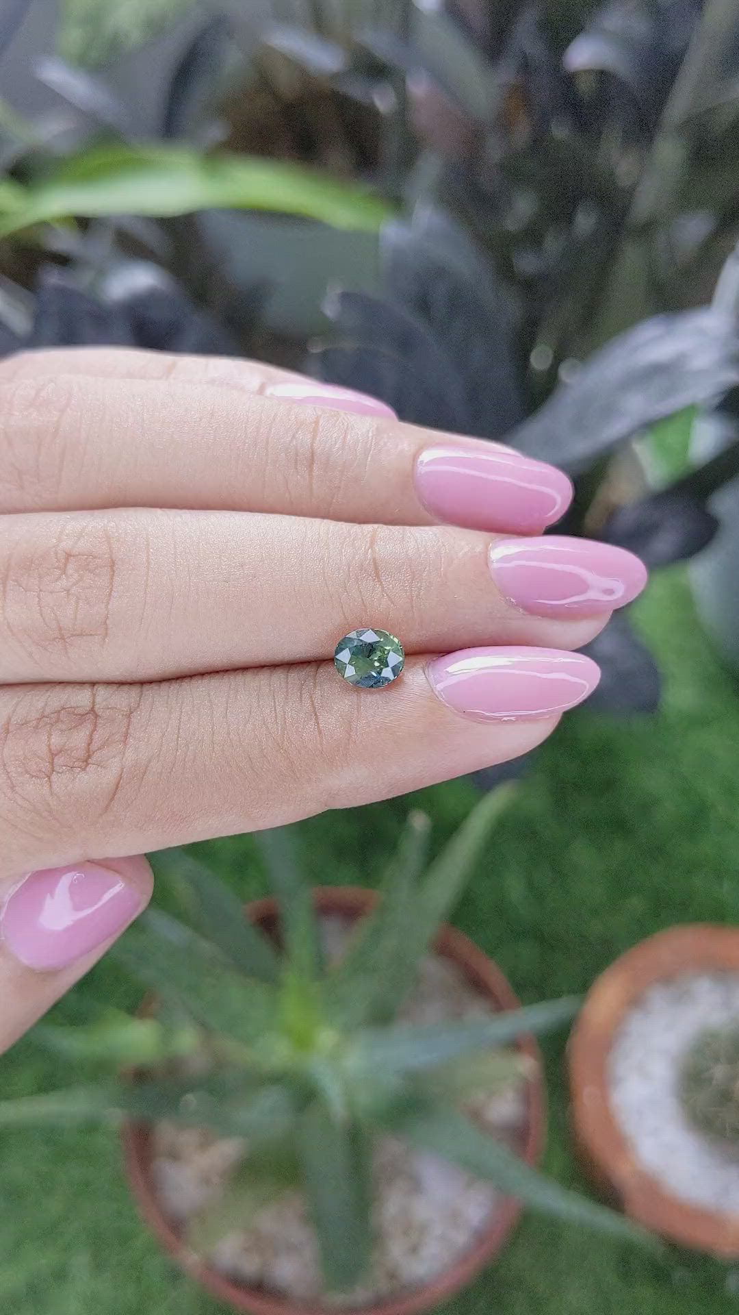 1.09 Ct. Bluish Green Sapphire from Ceylon (Sri Lanka) Size Video