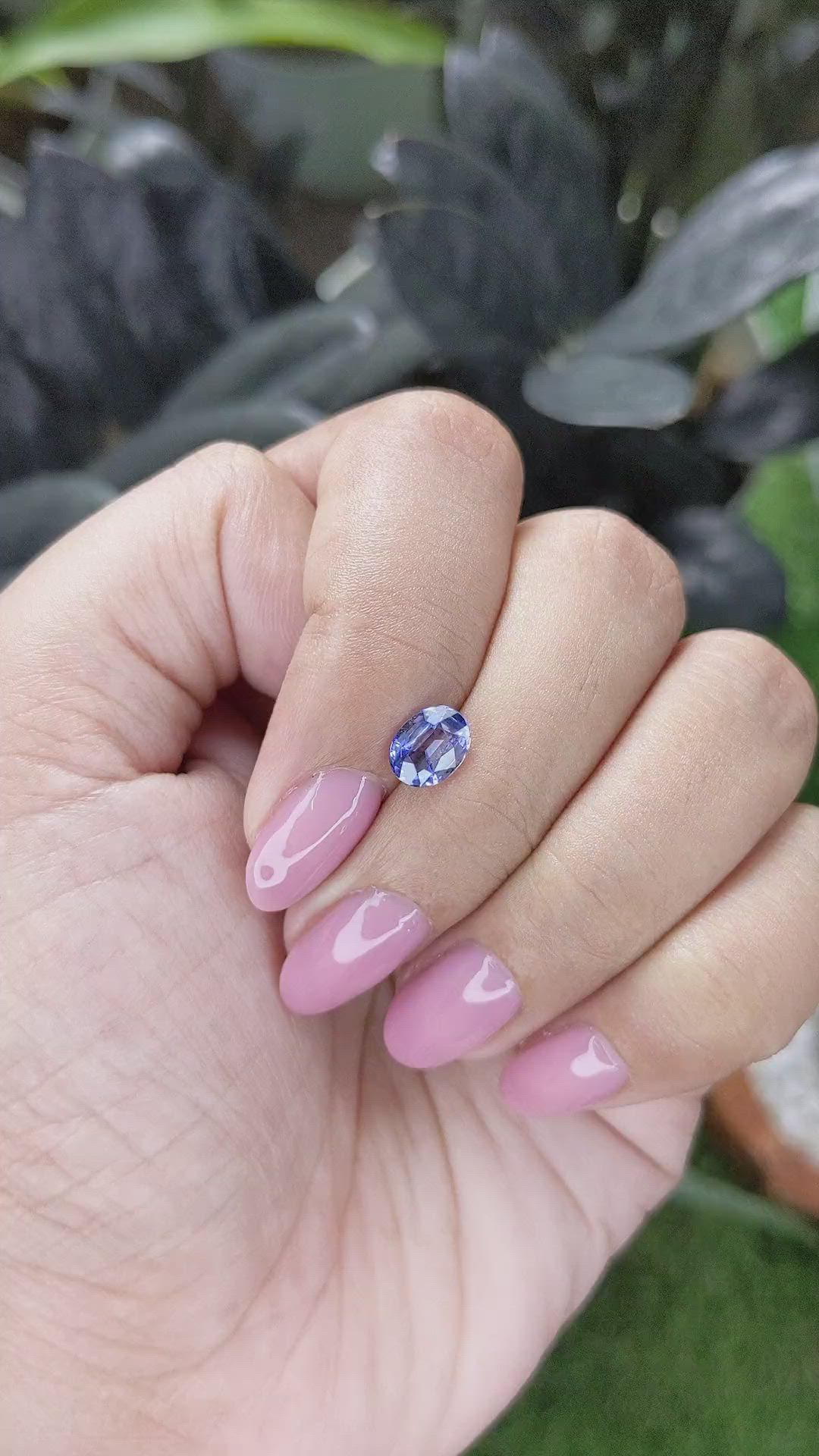 1.10 Ct. Purplish Blue Sapphire from Ceylon (Sri Lanka) Size Video