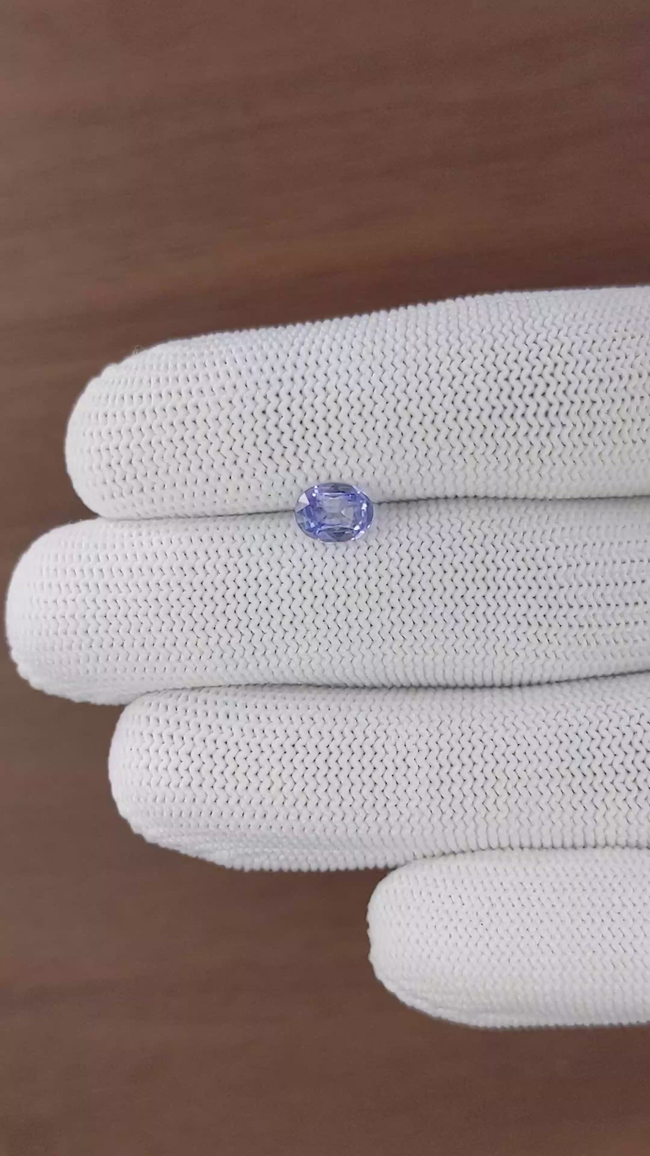 1.10 Ct. Purplish Blue Sapphire from Ceylon (Sri Lanka) Size Video