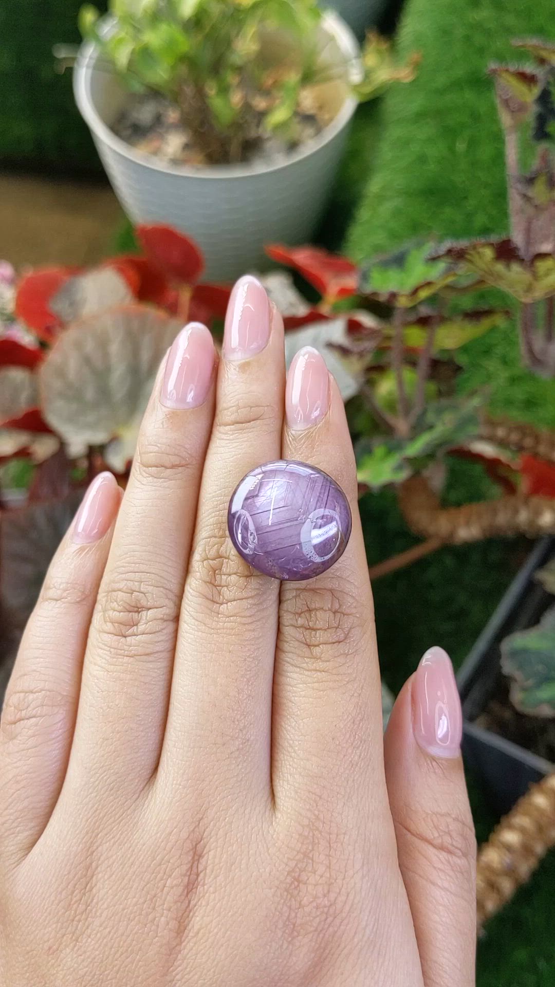 54.38 Ct. Purple Cabochon Sapphire from Madagascar Size Video