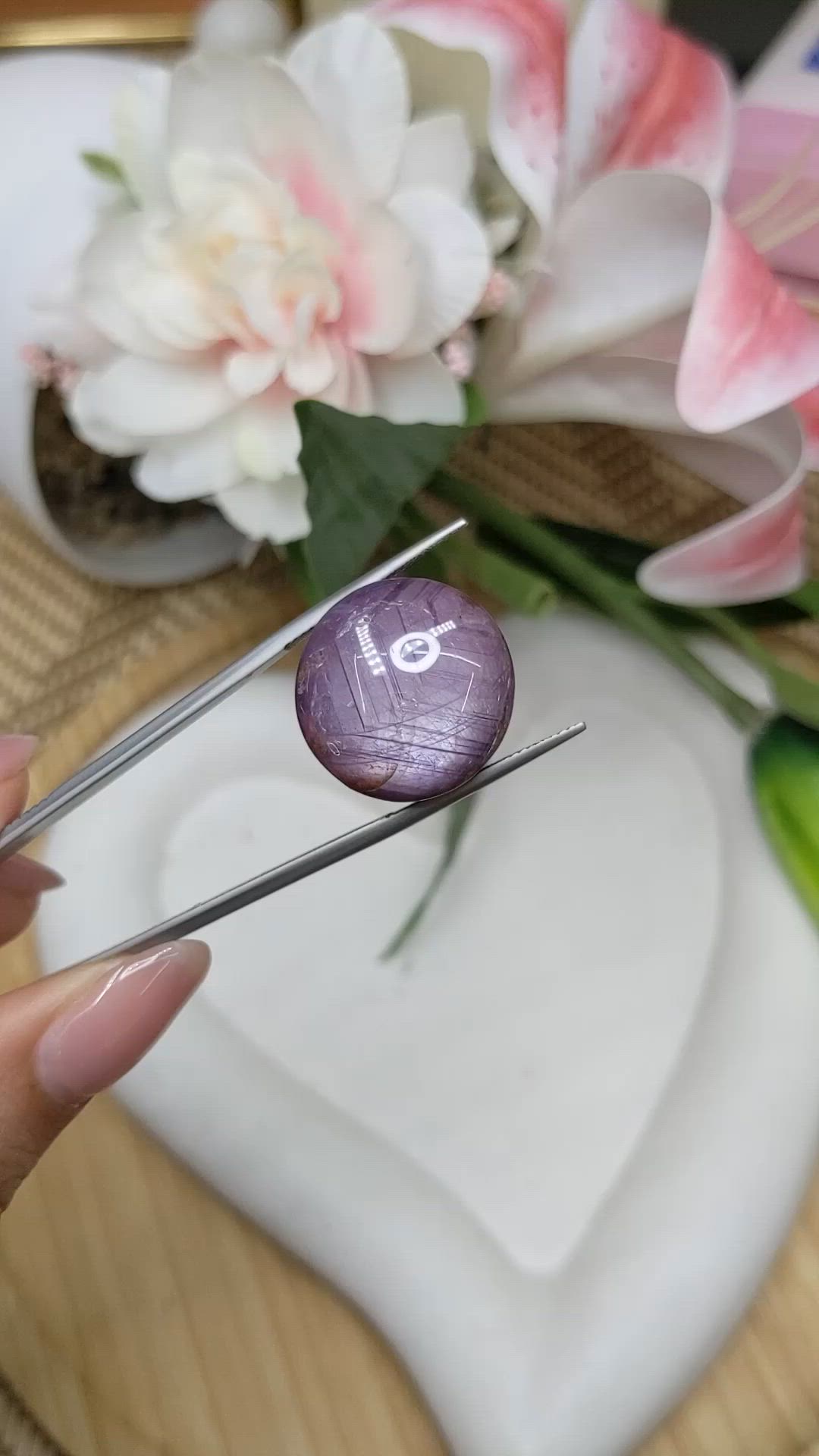 54.38 Ct. Purple Cabochon Sapphire from Madagascar Size Video