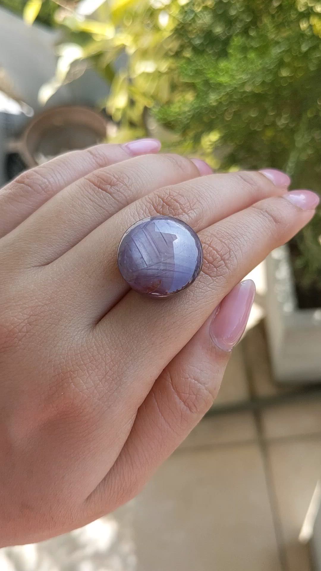 54.38 Ct. Purple Cabochon Sapphire from Madagascar Size Video