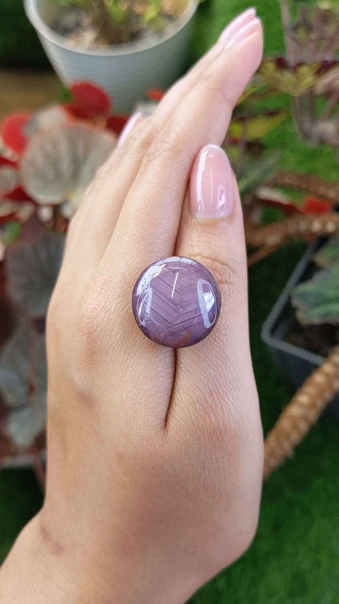 54.38 Ct. Purple Cabochon Sapphire from Madagascar Size Video