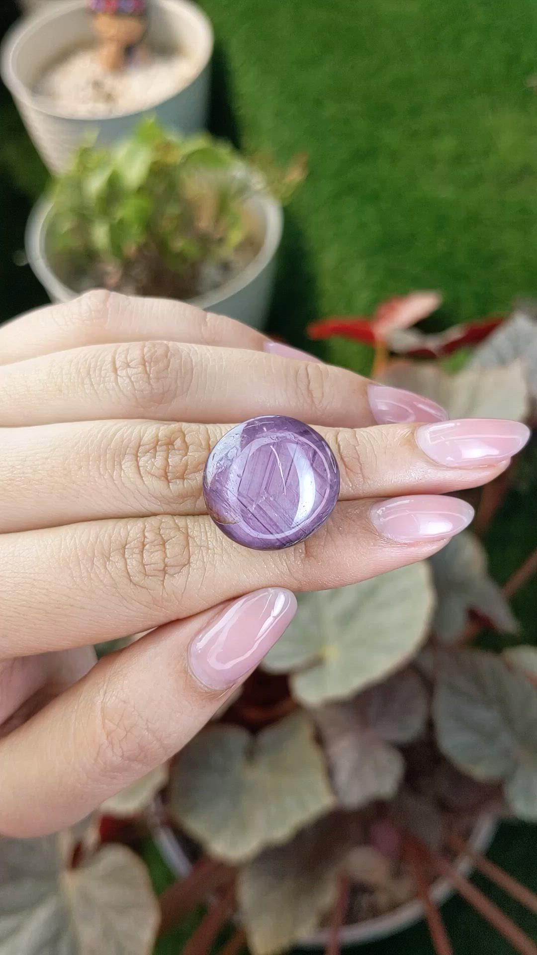 54.38 Ct. Purple Cabochon Sapphire from Madagascar Size Video