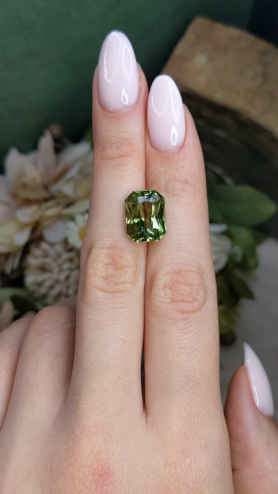 9.72 Ct. Green Sapphire from Tanzania Size Video