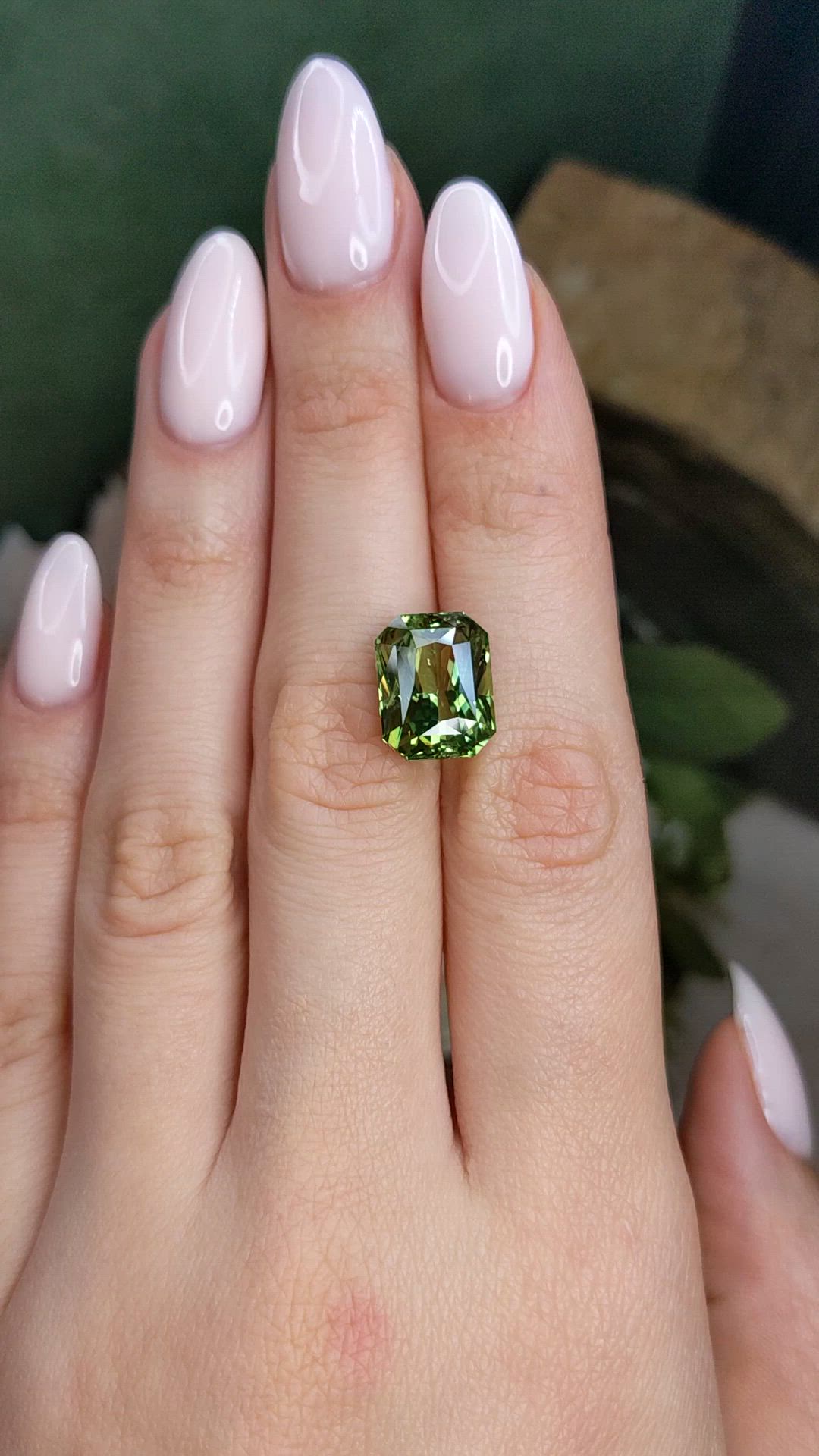 9.72 Ct. Green Sapphire from Tanzania Size Video
