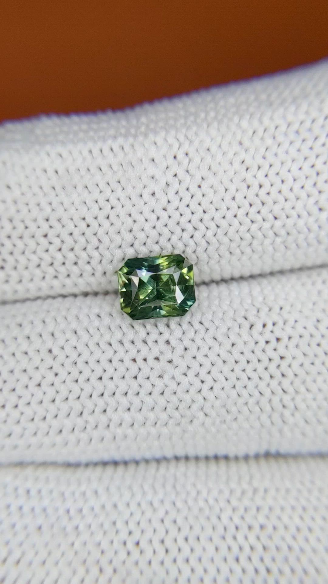 1.17 Ct. Bluish Green Sapphire from Madagascar Size Video