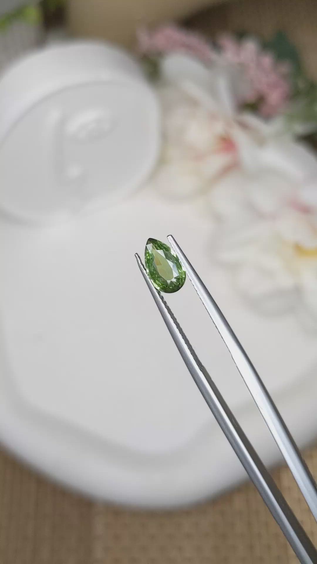 1.11 Ct. Yellowish Green Sapphire from Madagascar Size Video