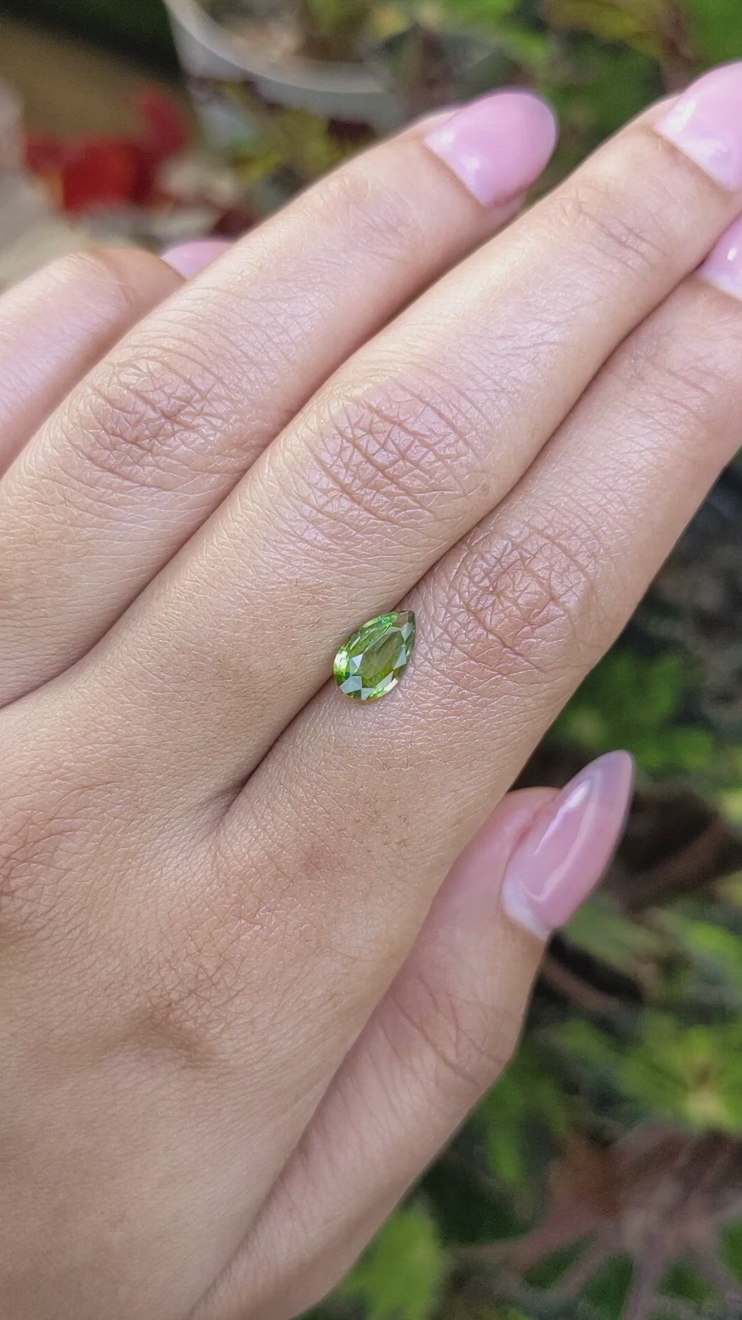 1.11 Ct. Yellowish Green Sapphire from Madagascar Size Video