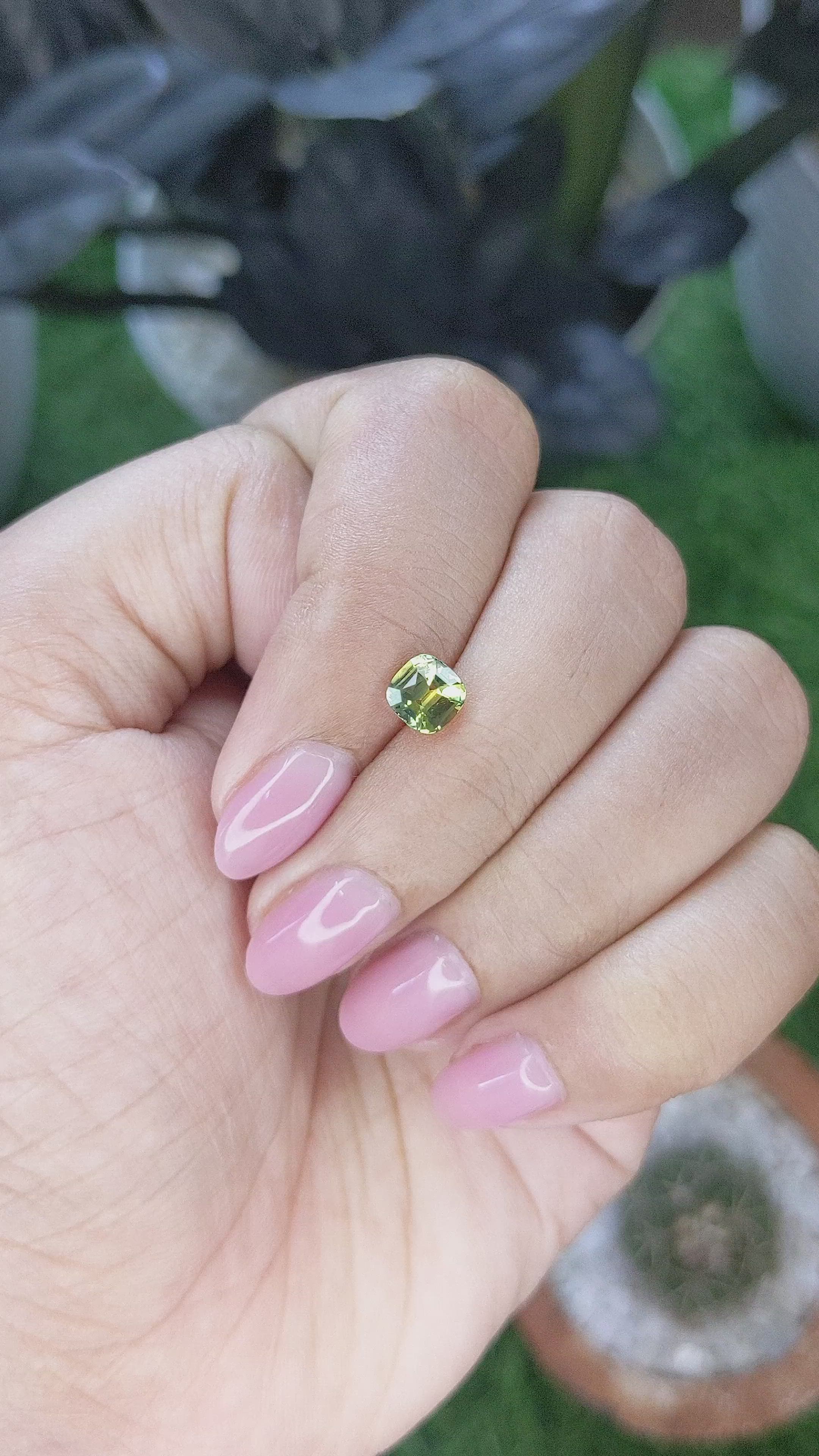 1.09 Ct. Yellowish Green Sapphire from Tanzania Size Video