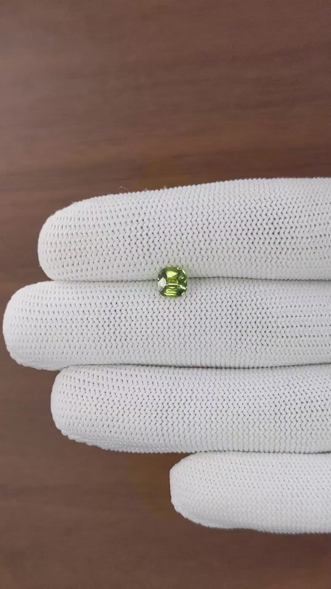 1.09 Ct. Yellowish Green Sapphire from Tanzania Size Video