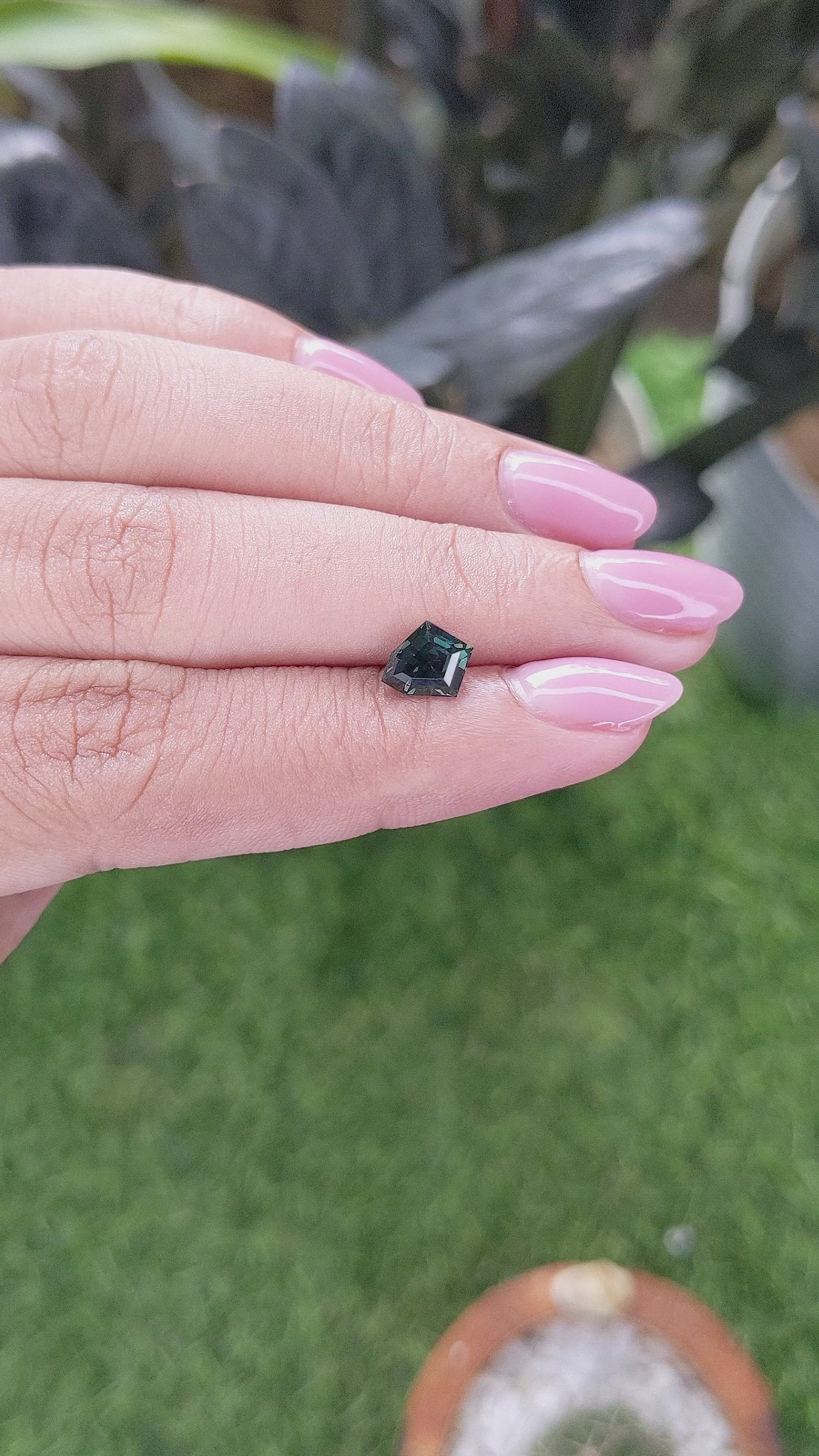 1.29 Ct. Bluish Green Sapphire from Tanzania Size Video