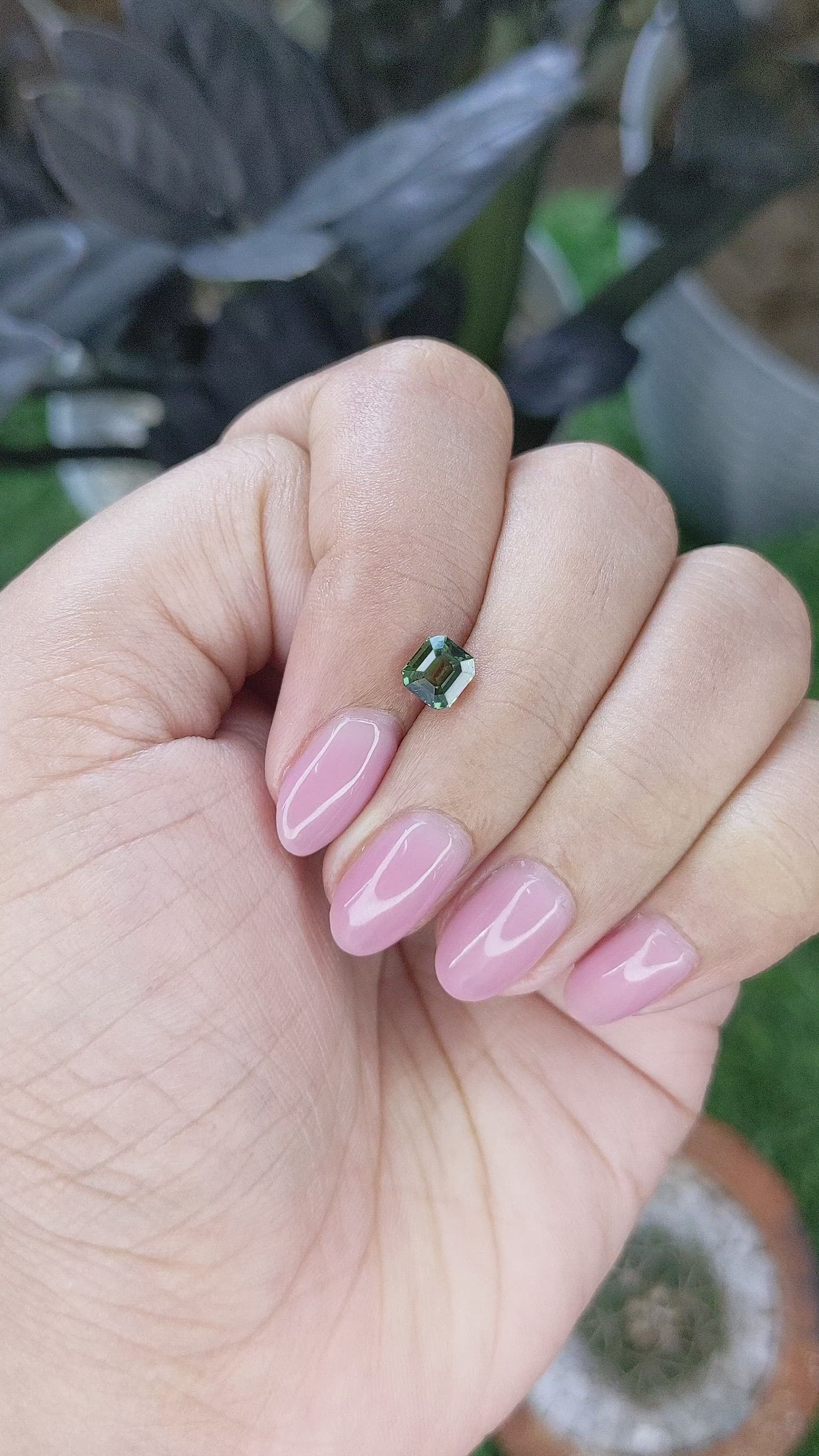 1.12 Ct. Green Sapphire from Tanzania Size Video