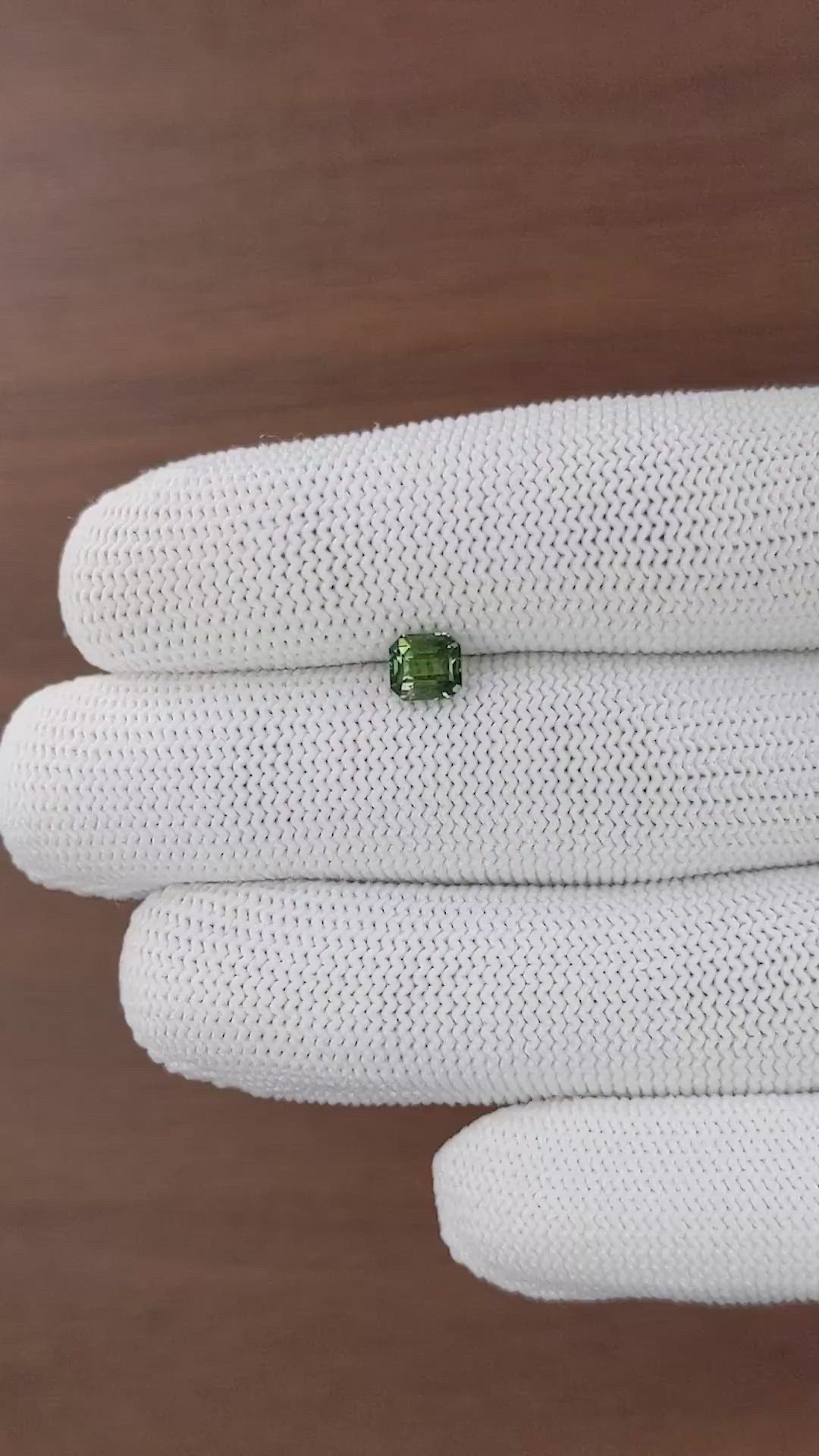 1.12 Ct. Green Sapphire from Tanzania Size Video