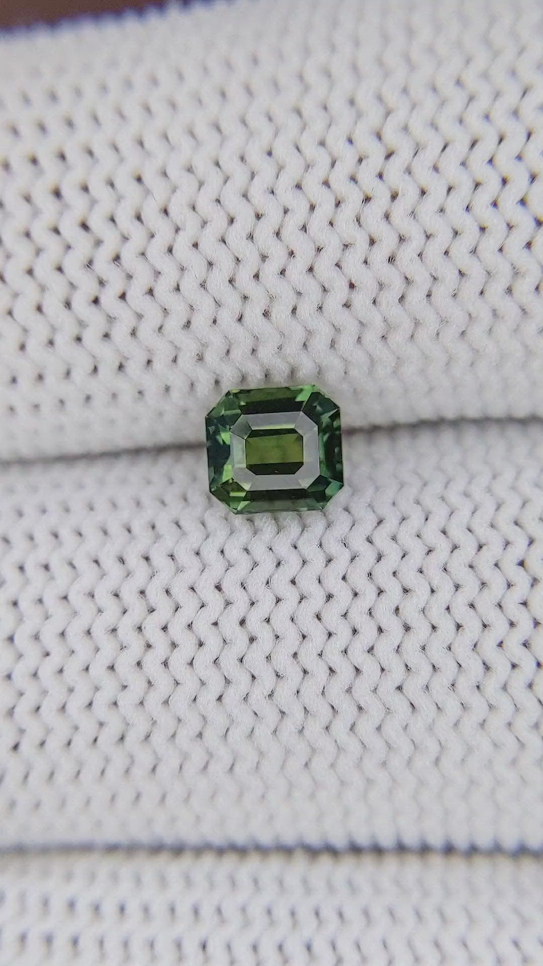 1.12 Ct. Green Sapphire from Tanzania Size Video
