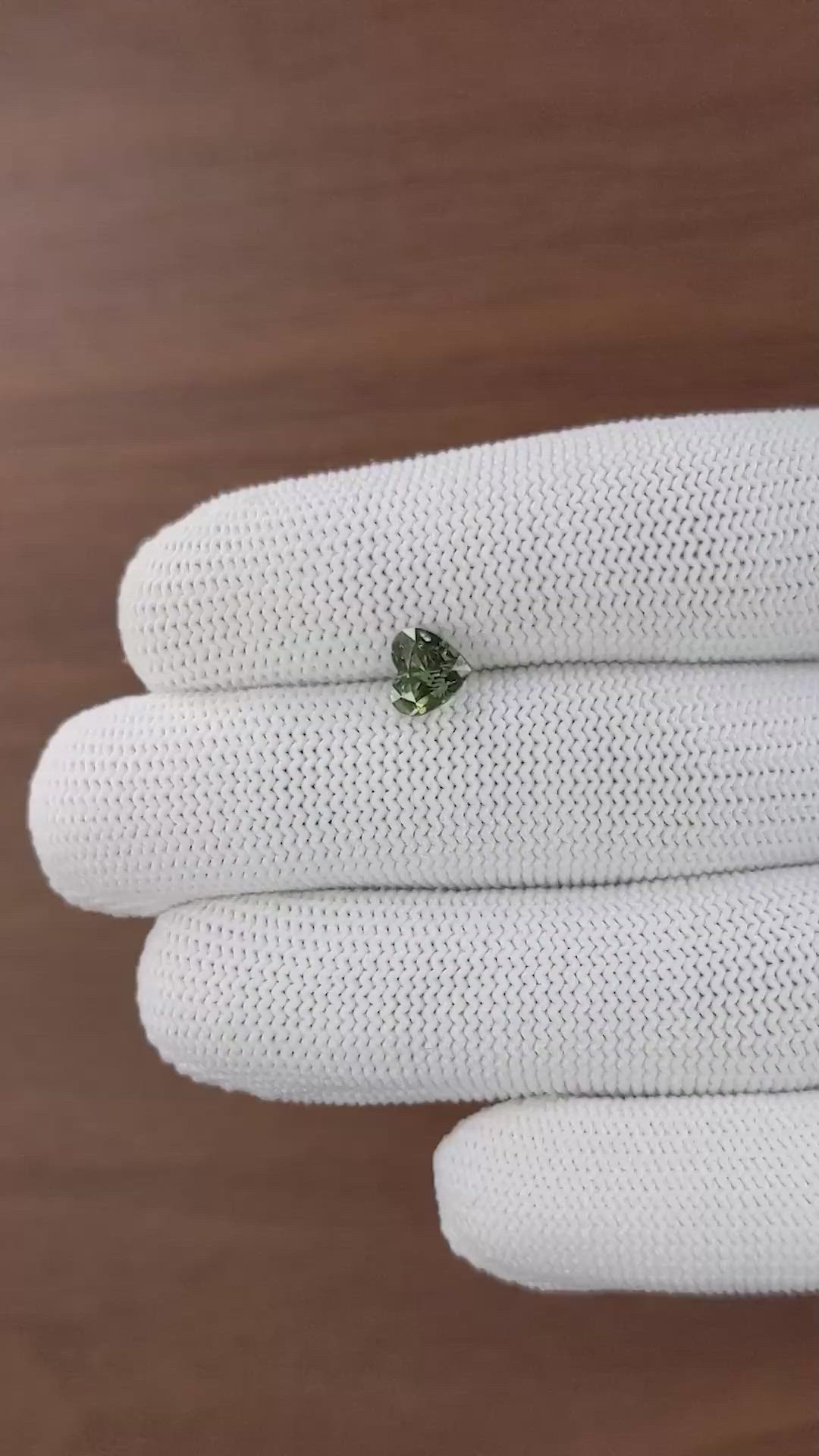 1.64 Ct. Yellowish Green Sapphire from Tanzania Size Video