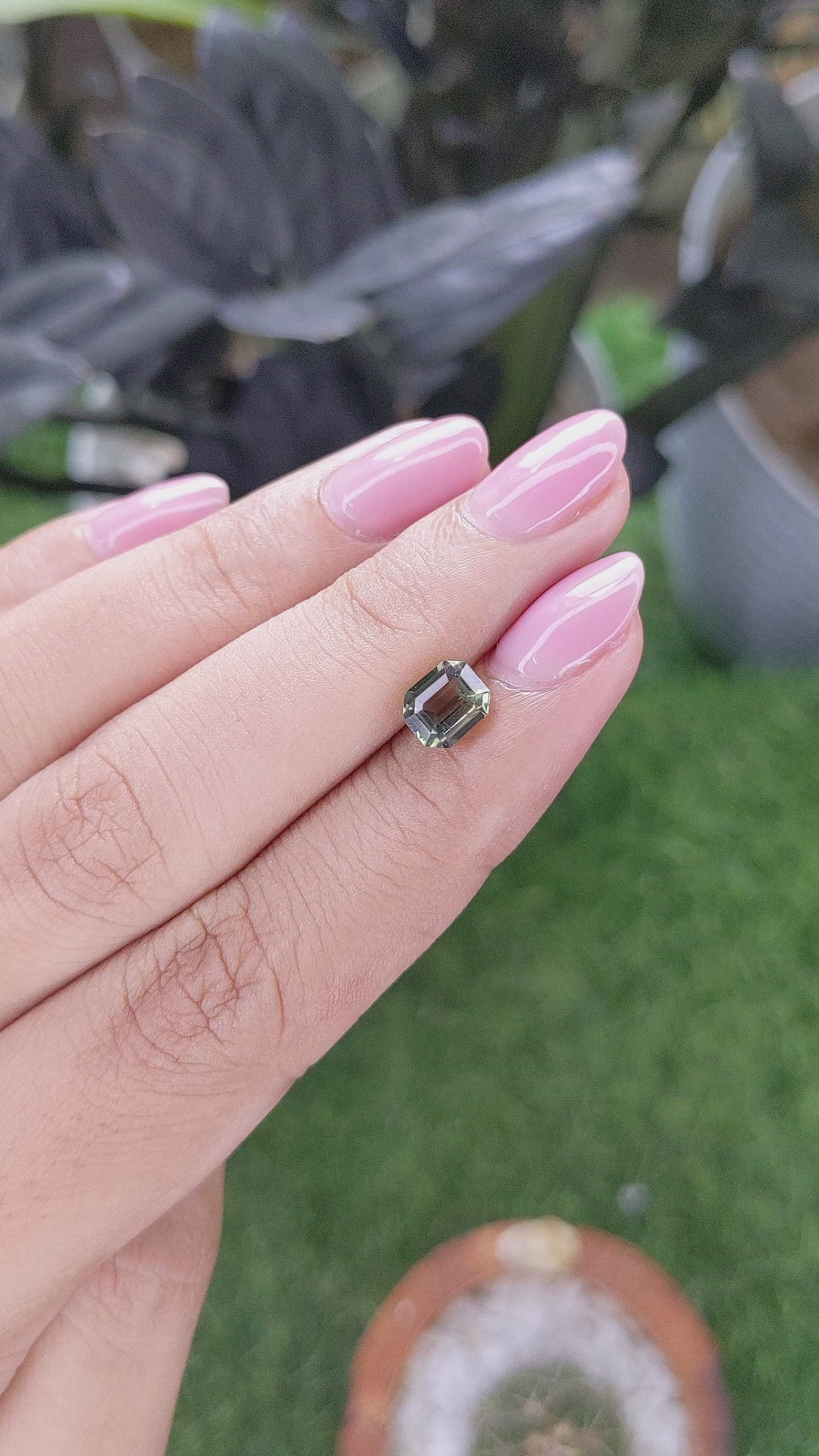 1.50 Ct. Yellowish Green Sapphire from Tanzania Size Video