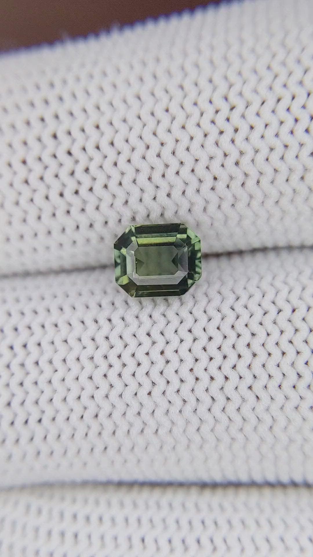 1.50 Ct. Yellowish Green Sapphire from Tanzania Size Video