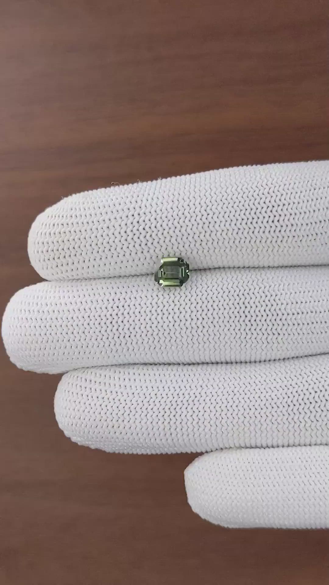 1.50 Ct. Yellowish Green Sapphire from Tanzania Size Video